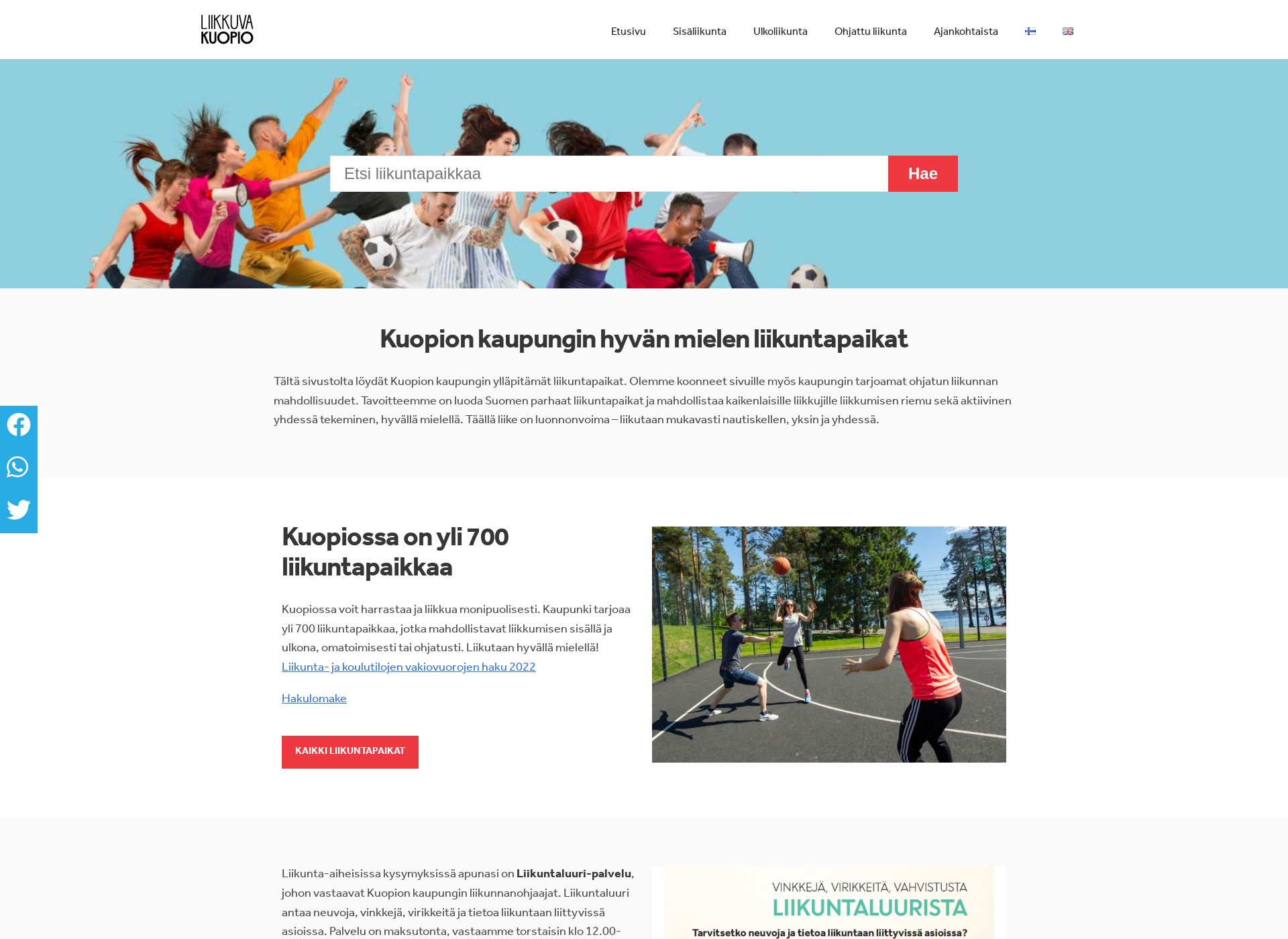 Screenshot for liikkuvakuopio.fi
