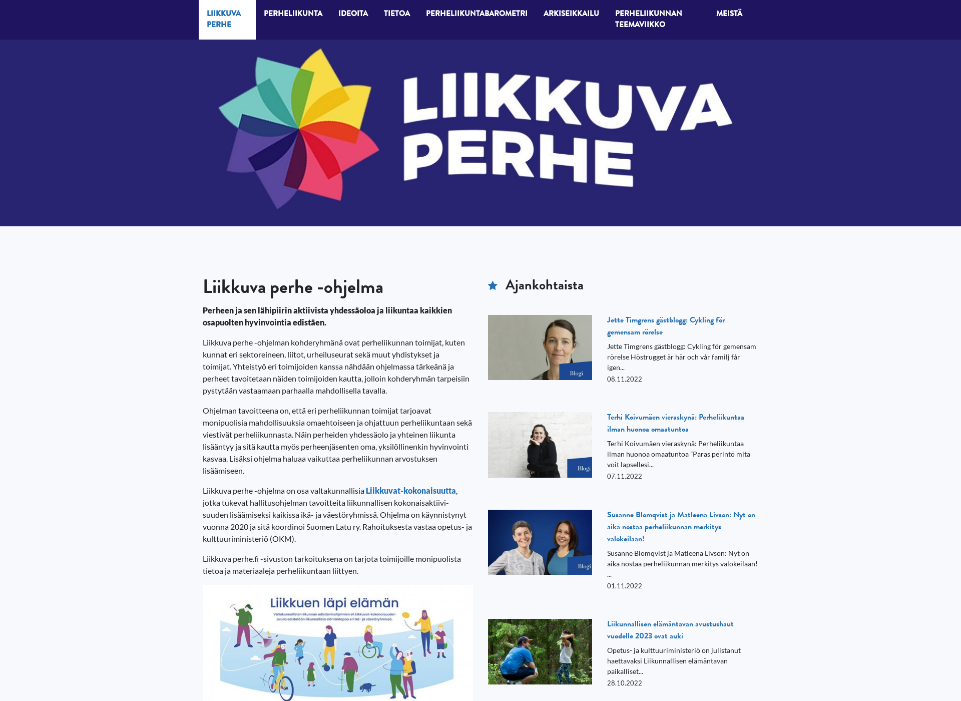 Skärmdump för liikkuvaperhe.fi