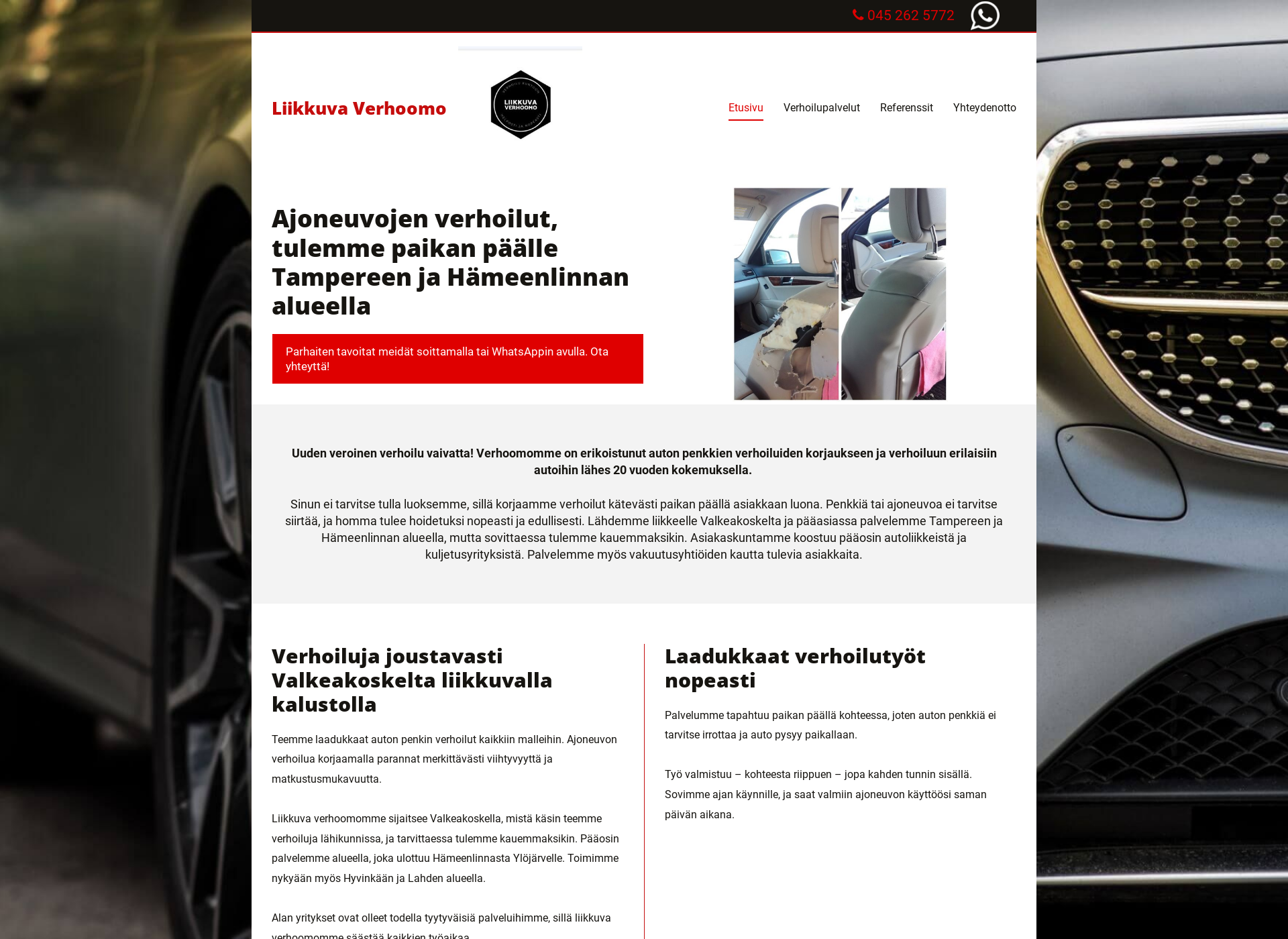 Skärmdump för liikkuvaverhoomo.fi
