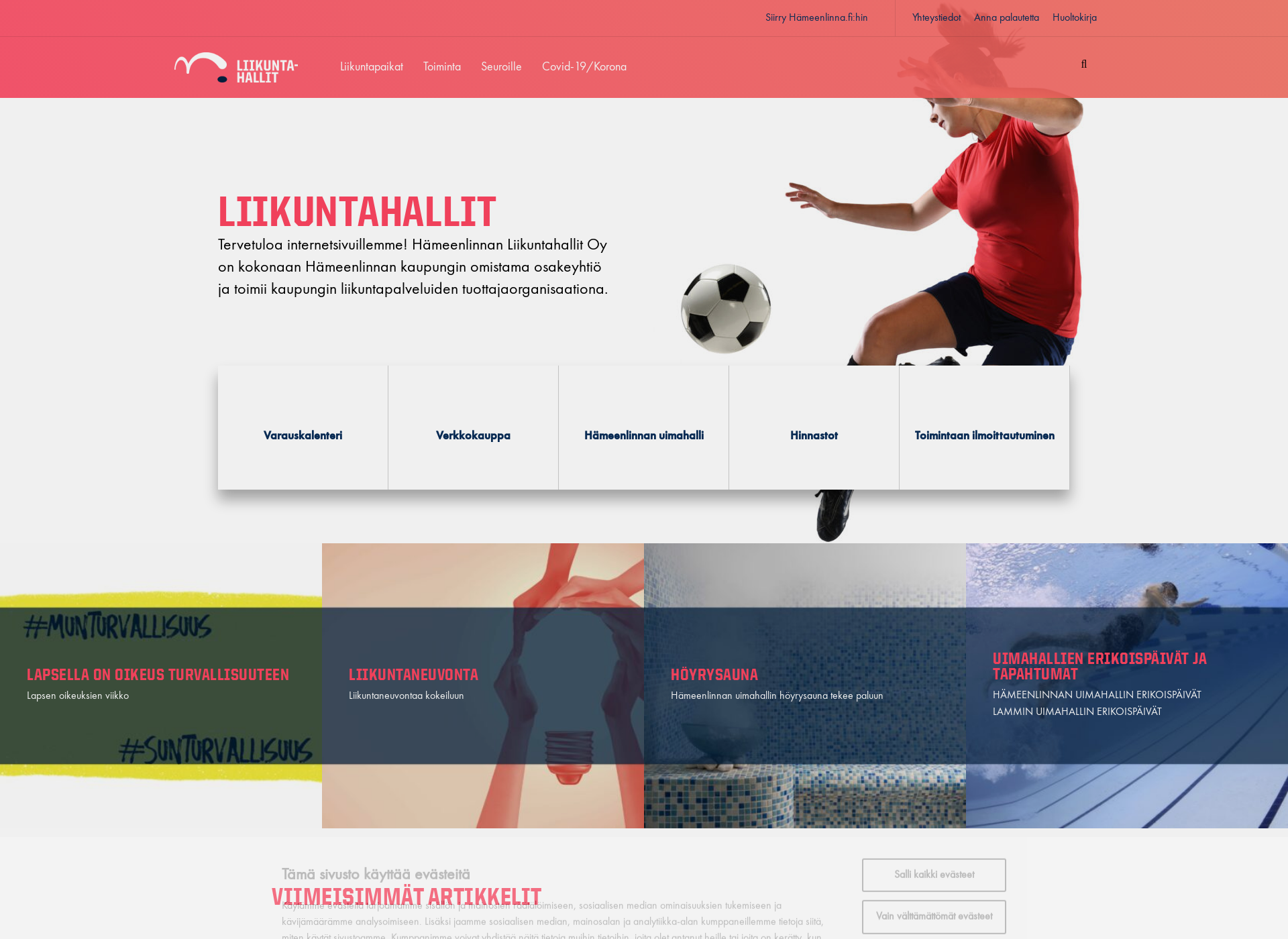 Screenshot for liikuntahallit.fi