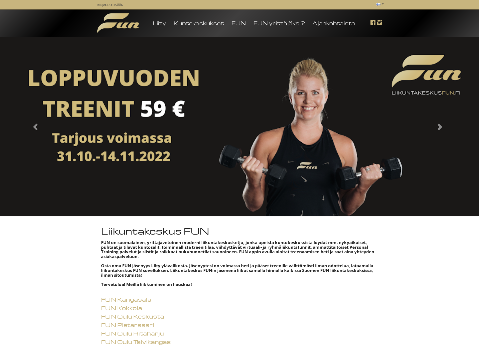 Screenshot for liikuntakeskusfun.fi