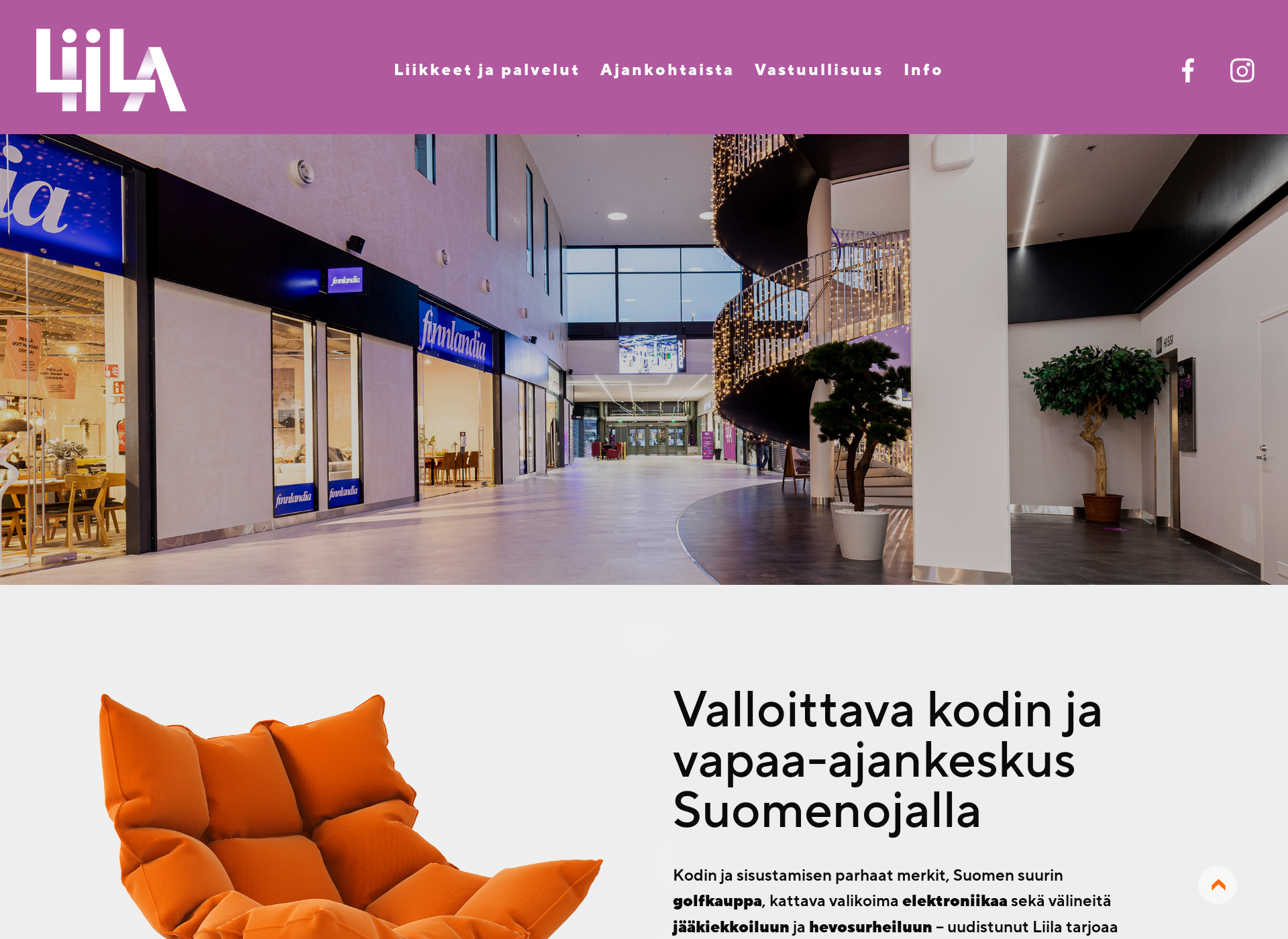 Skärmdump för liila.fi