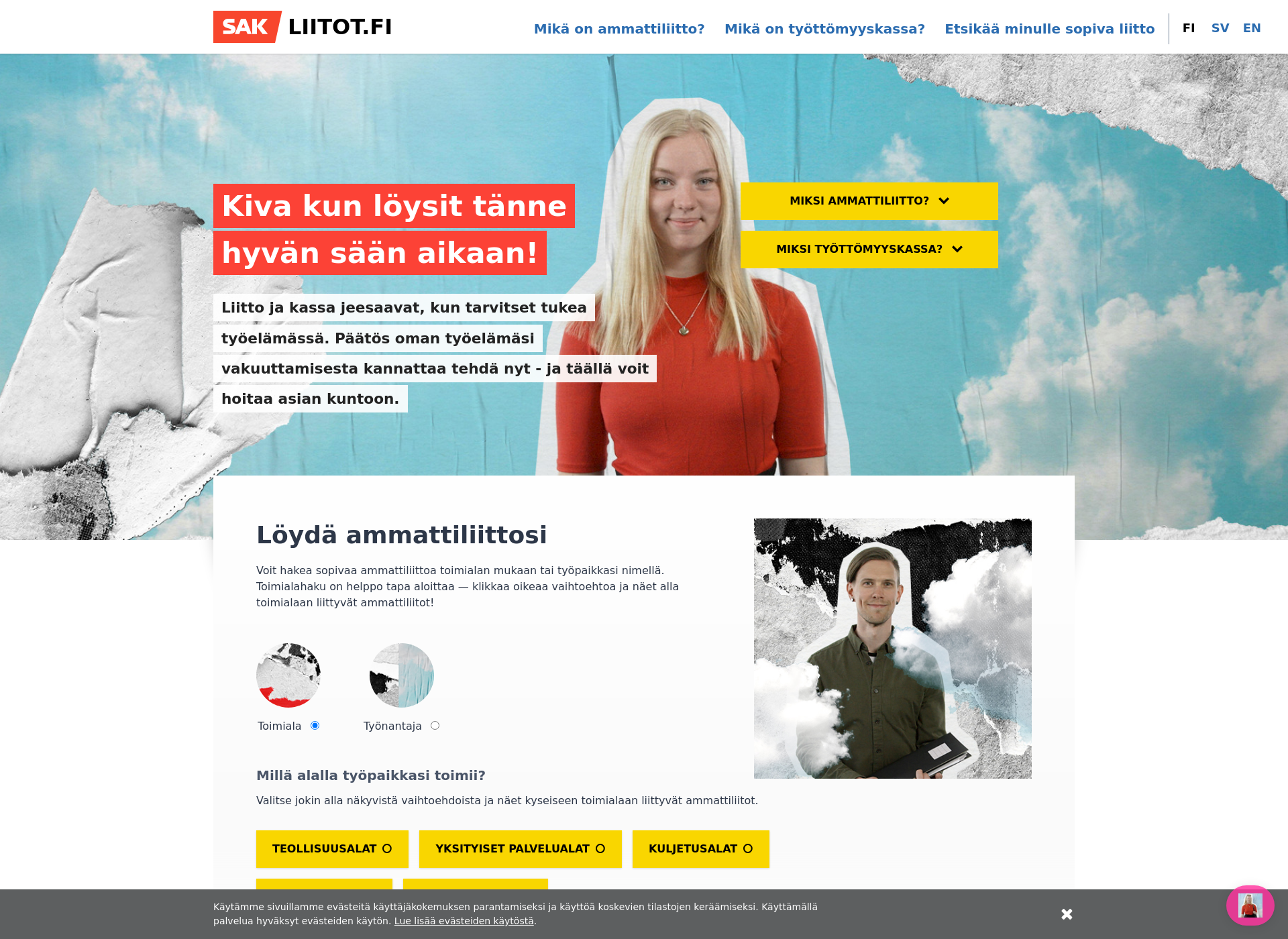 Skärmdump för liitot.fi