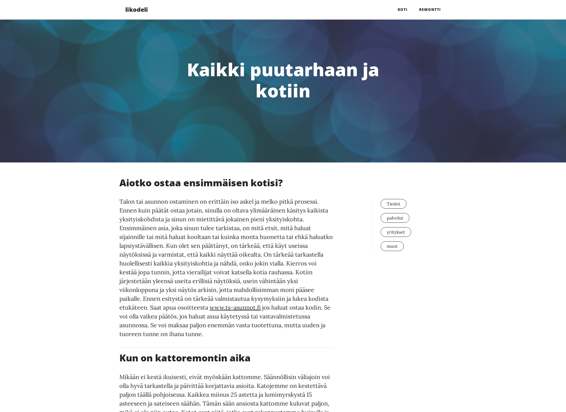 Skärmdump för likodeli.fi