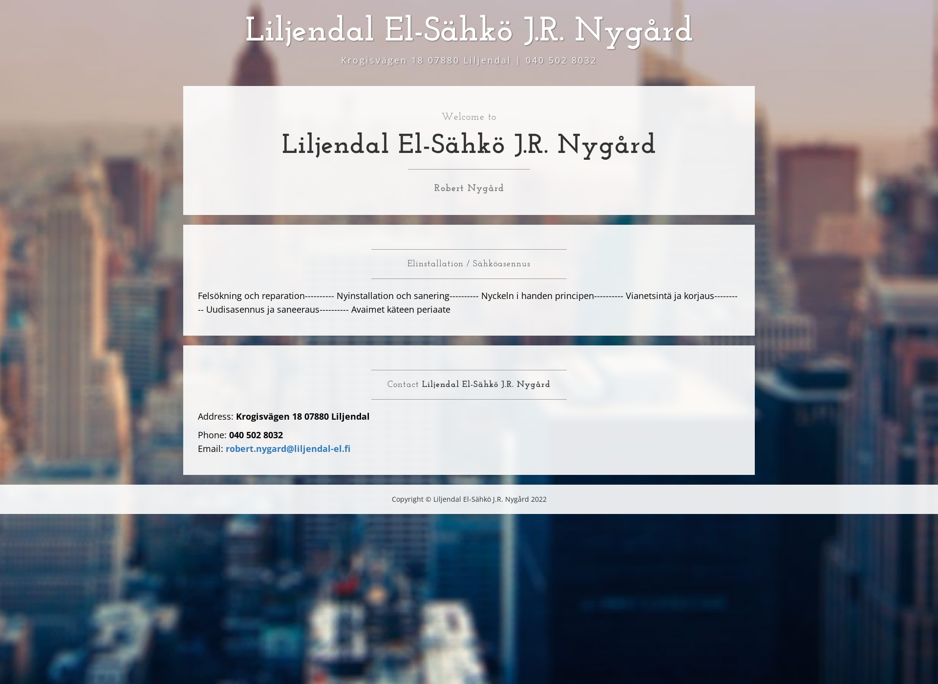 Screenshot for liljendal-el.fi