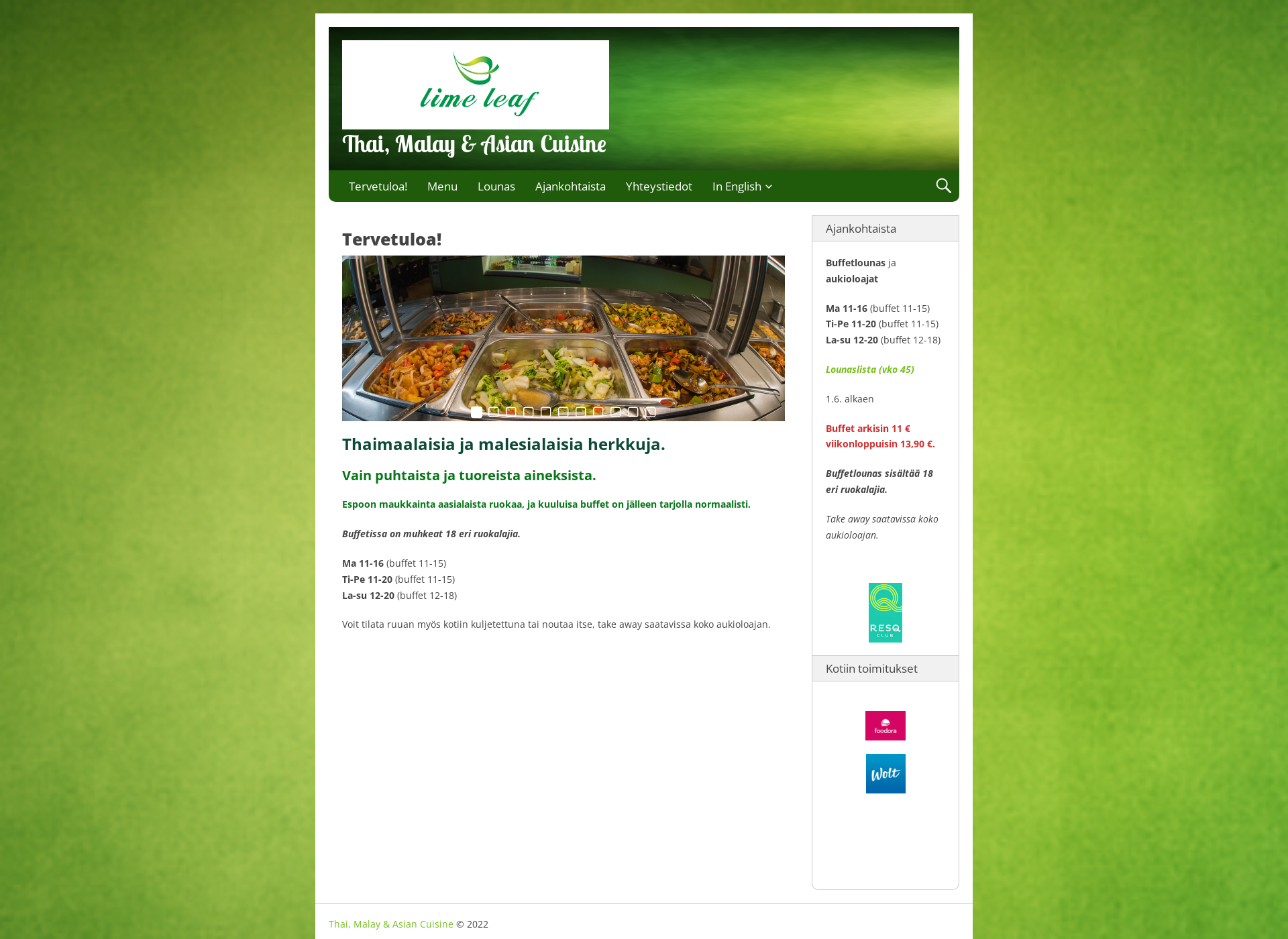 Screenshot for limerestaurants.fi