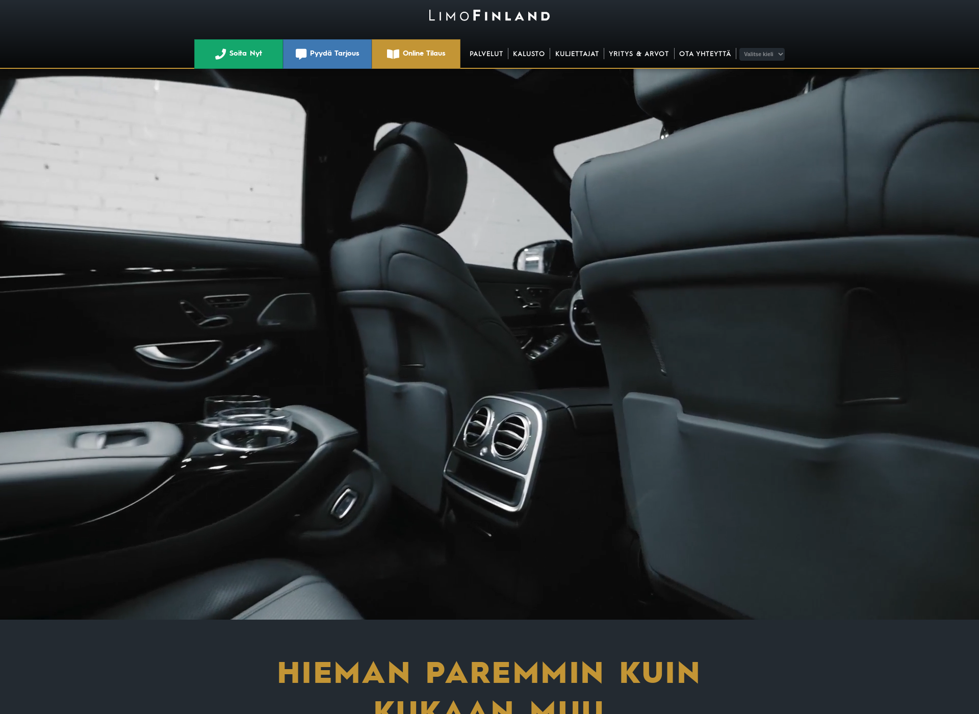Skärmdump för limousinefinland.fi