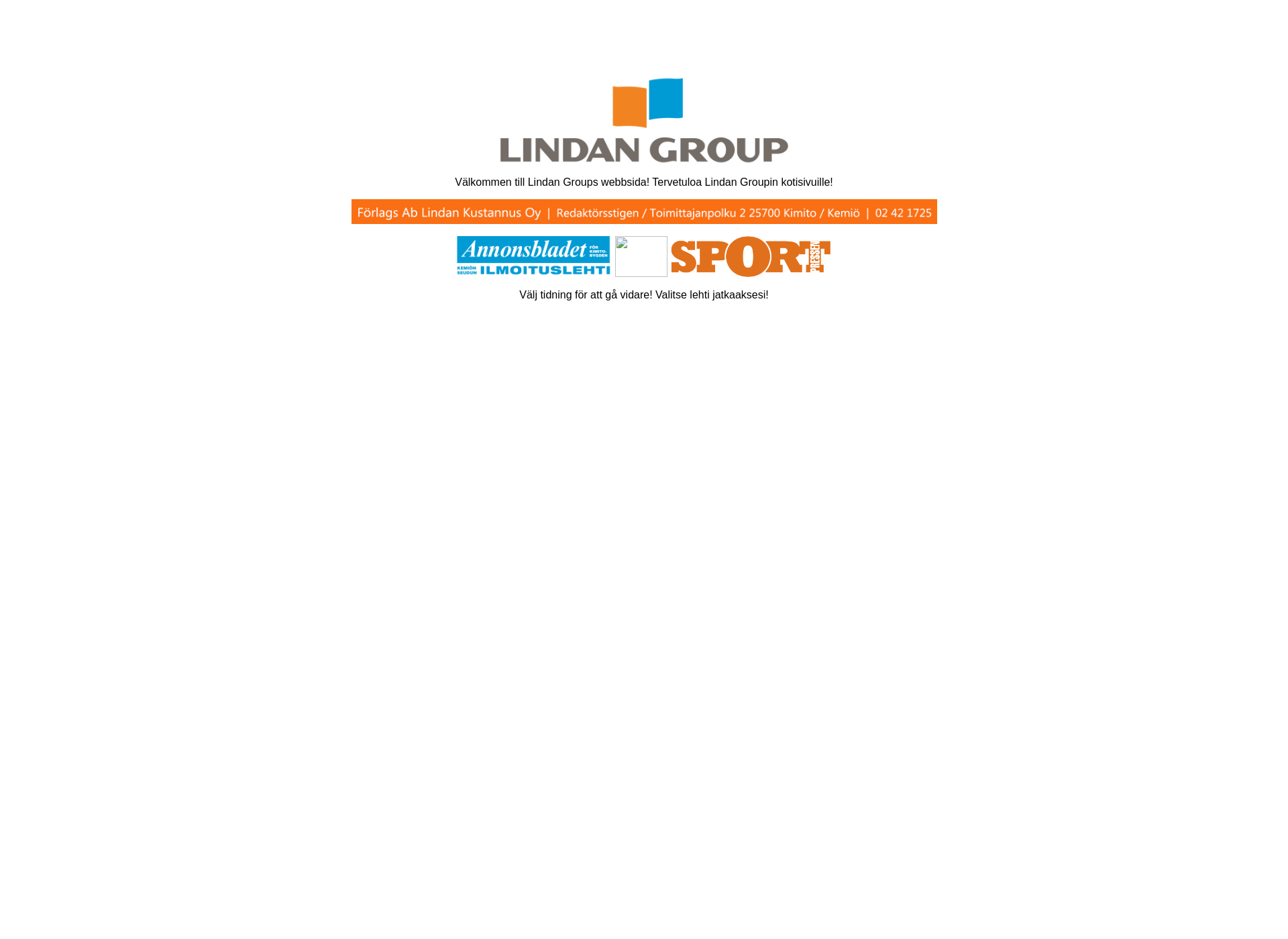 Skärmdump för lindangroup.fi