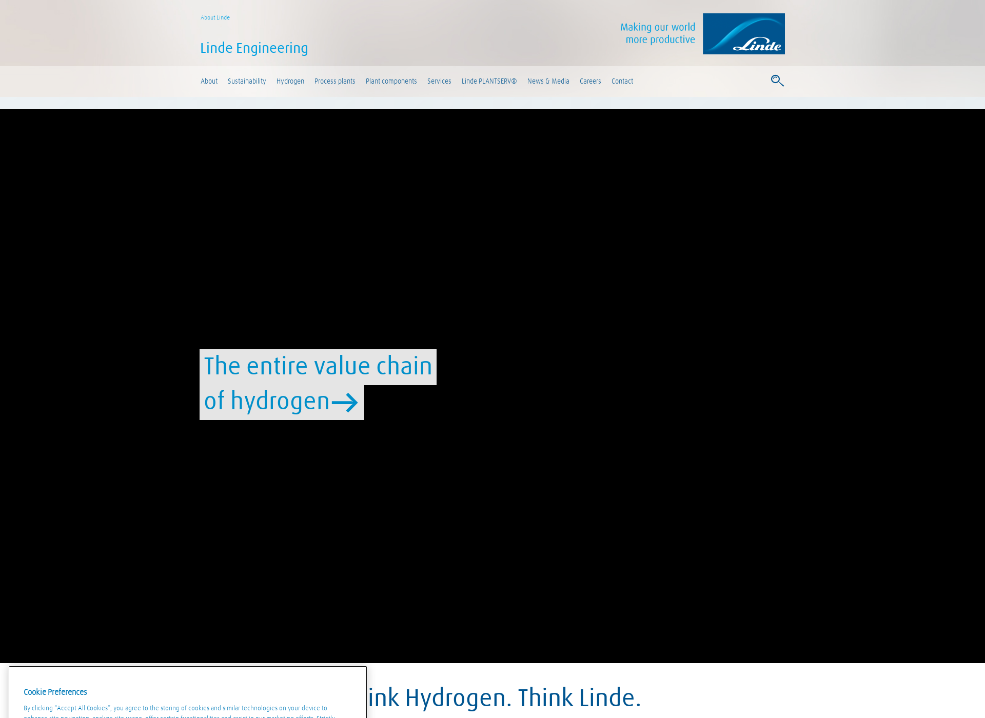 Skärmdump för lindeengineering.fi