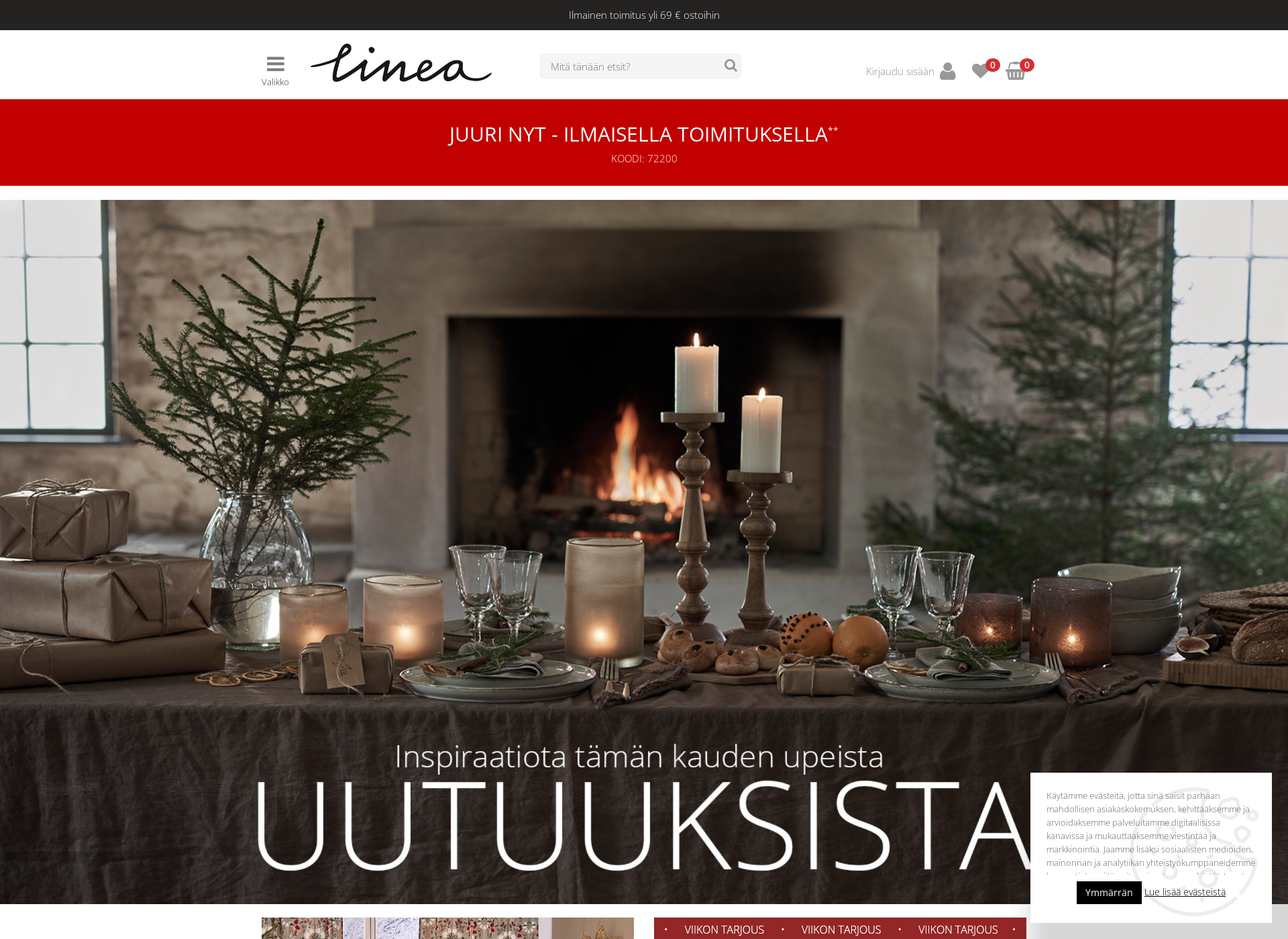 Skärmdump för lineakauniskoti.fi