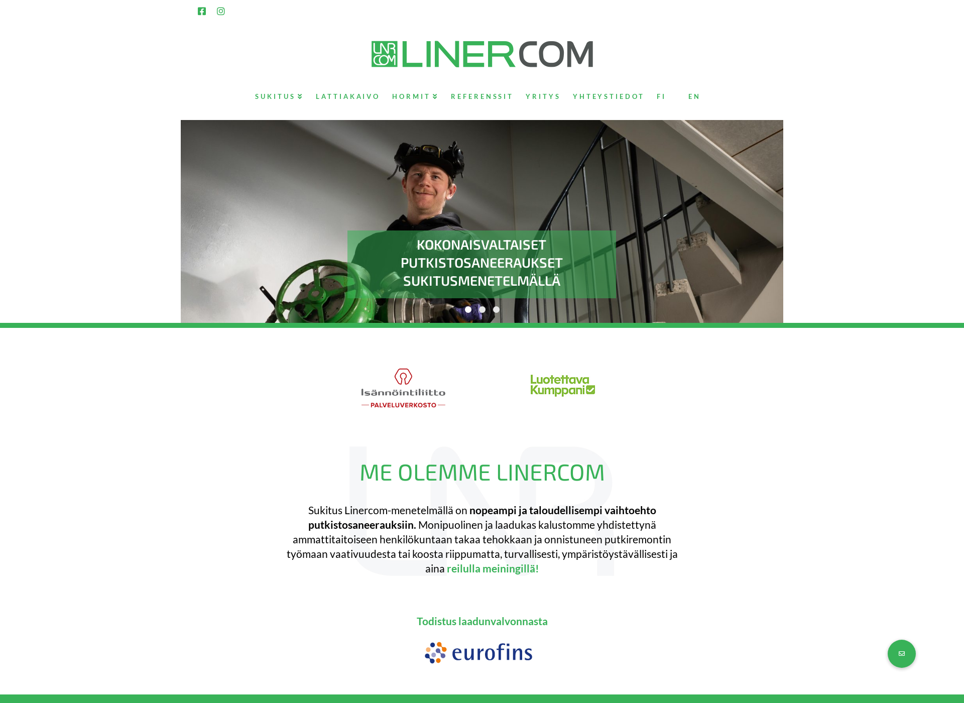 Skärmdump för linercom.fi