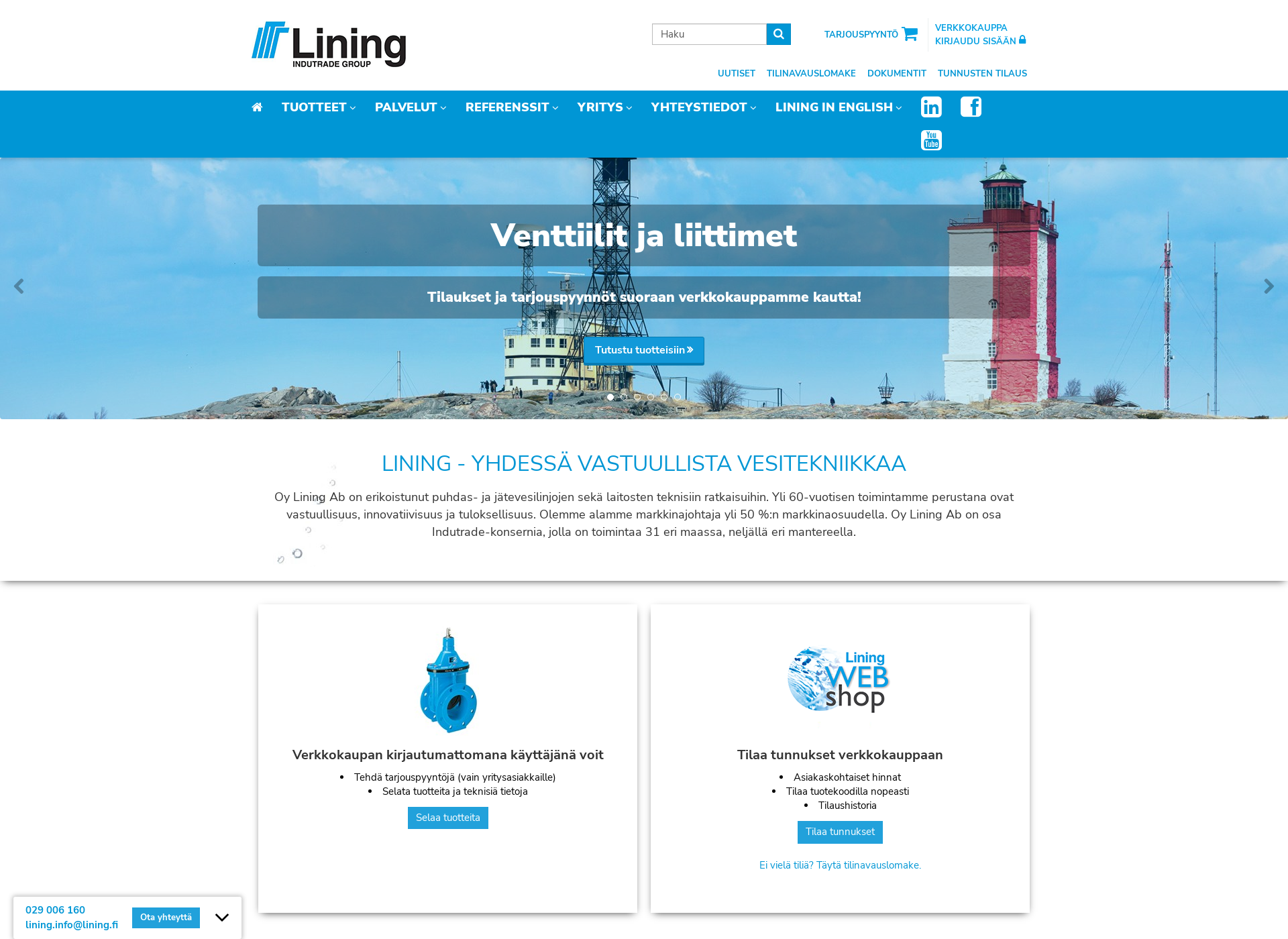 Screenshot for lining.fi