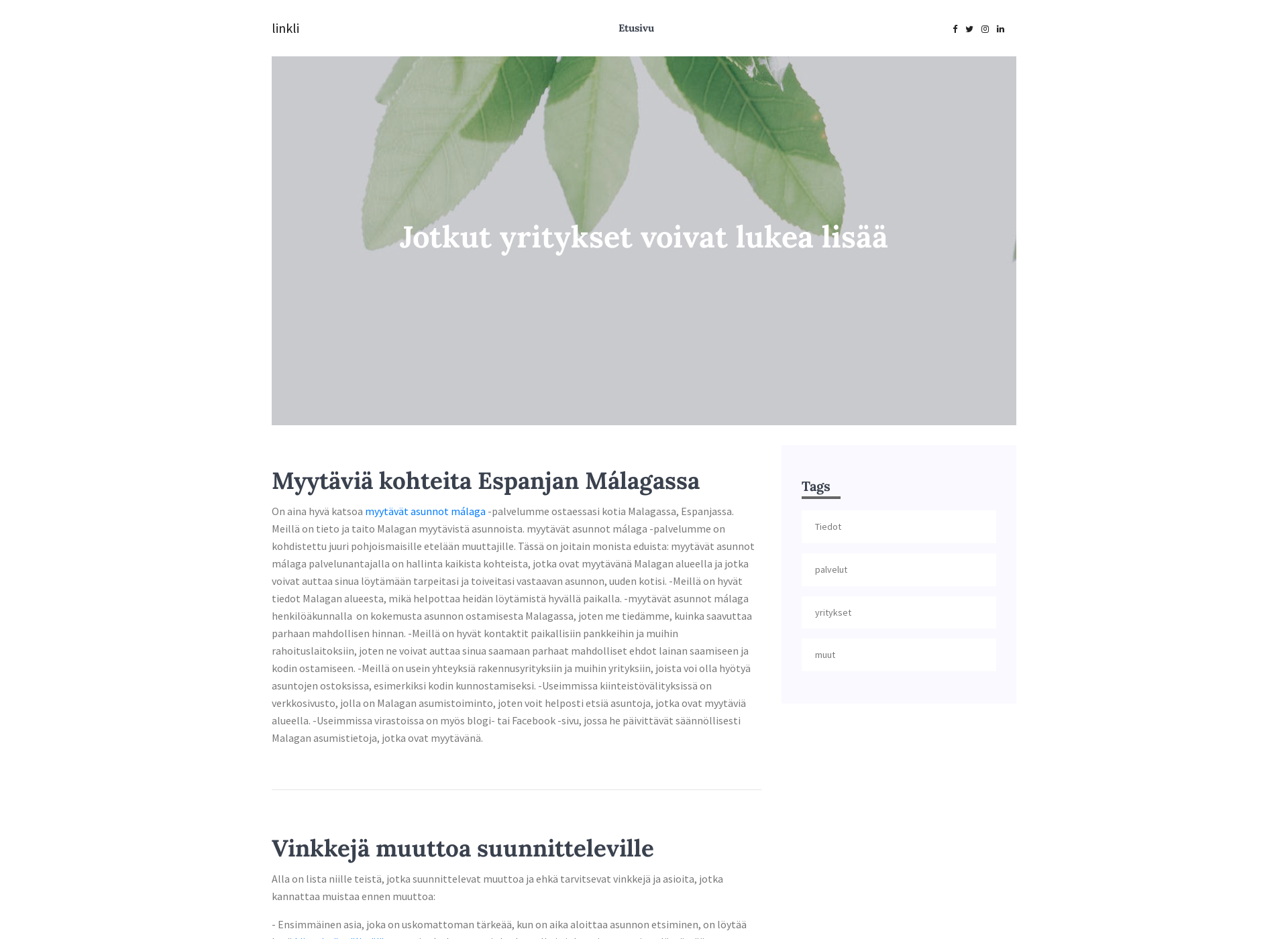 Skärmdump för linklife.fi
