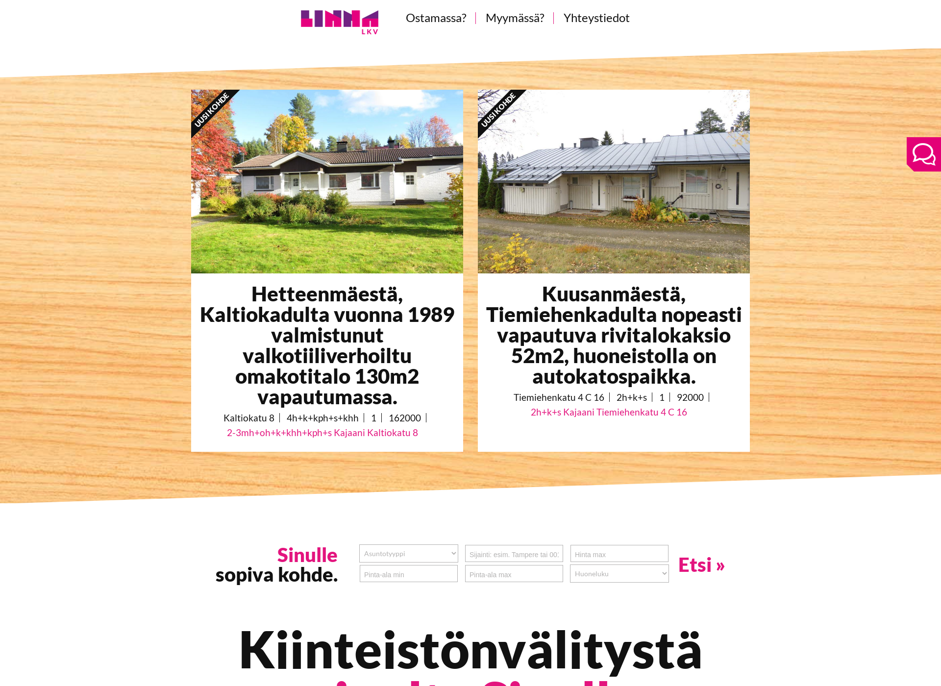 Skärmdump för linnalkv.fi