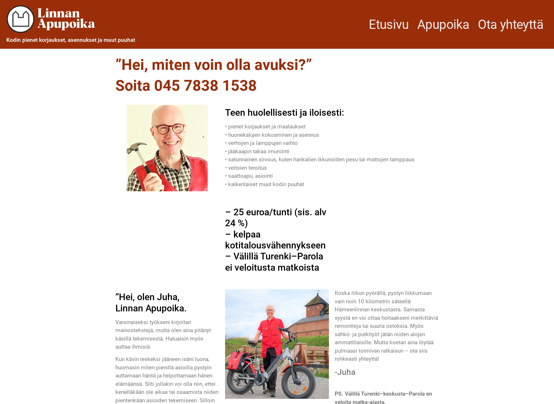 Skärmdump för linnanapupoika.fi