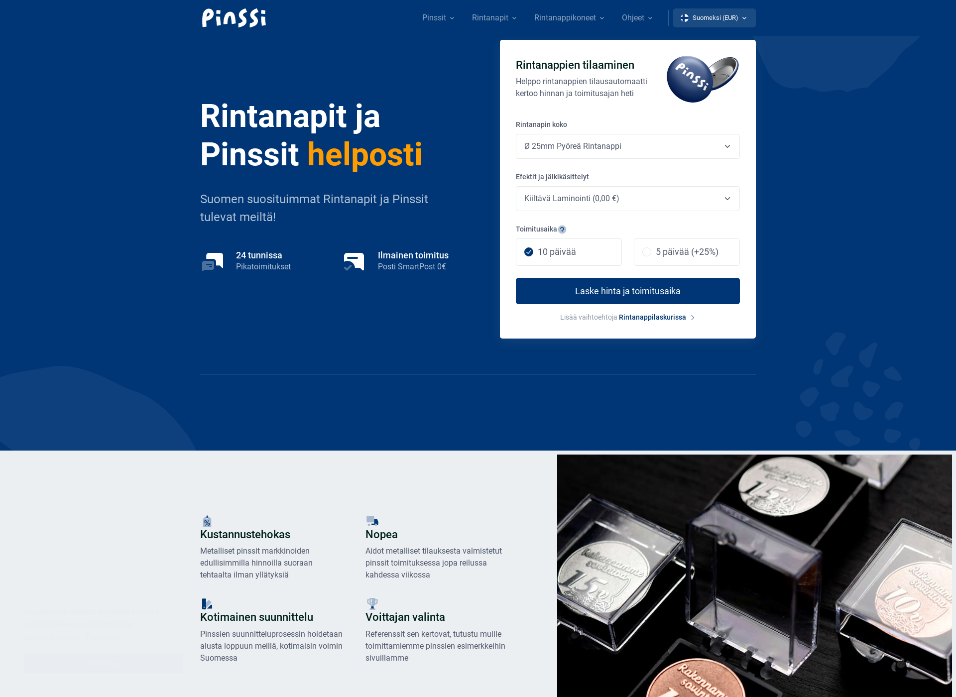 Skärmdump för linssipinssi.fi
