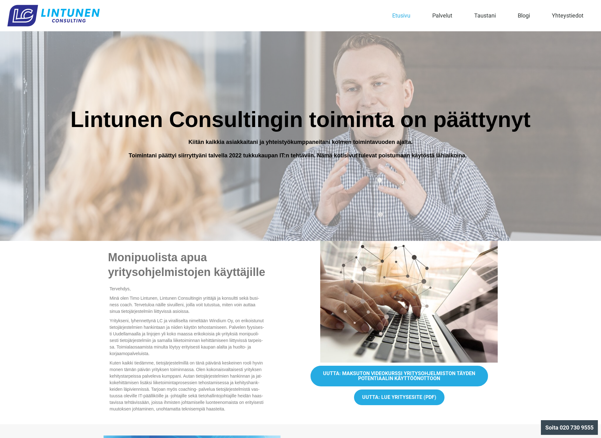 Screenshot for lintunenconsulting.fi