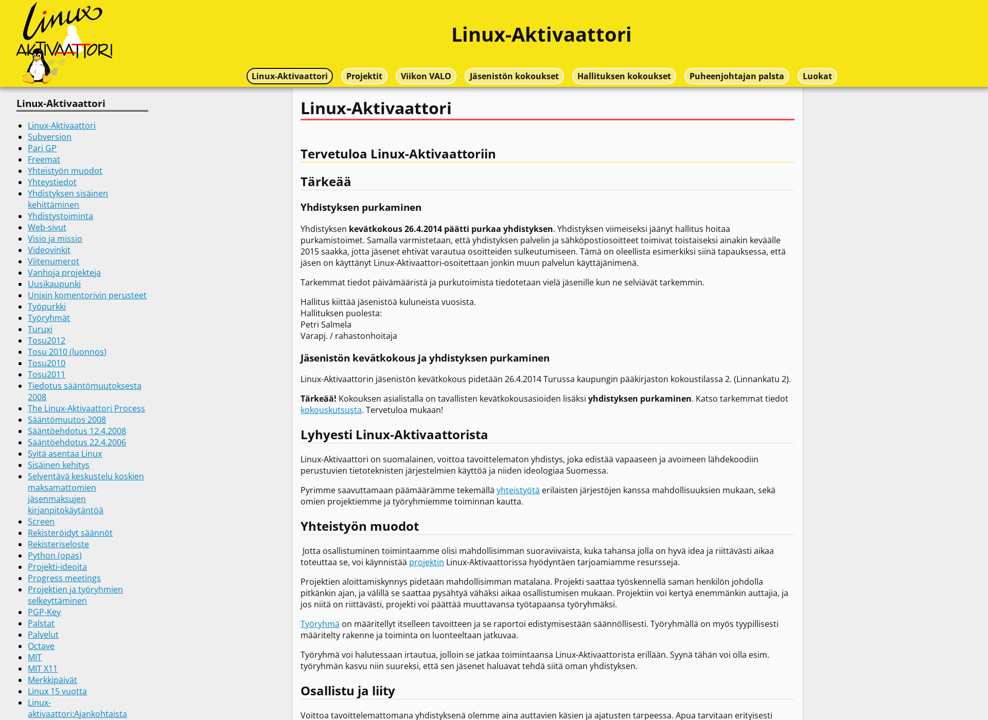 Skärmdump för linux-aktivaattori.fi