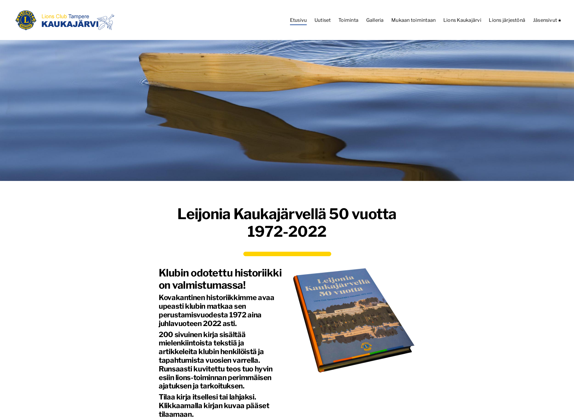 Näyttökuva lionskaukajärvi.fi