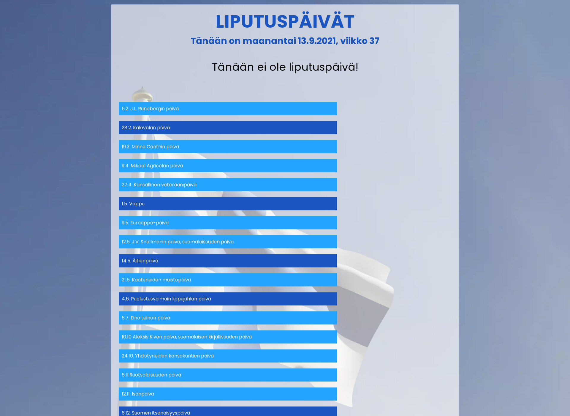 Näyttökuva liputuspäivät.fi