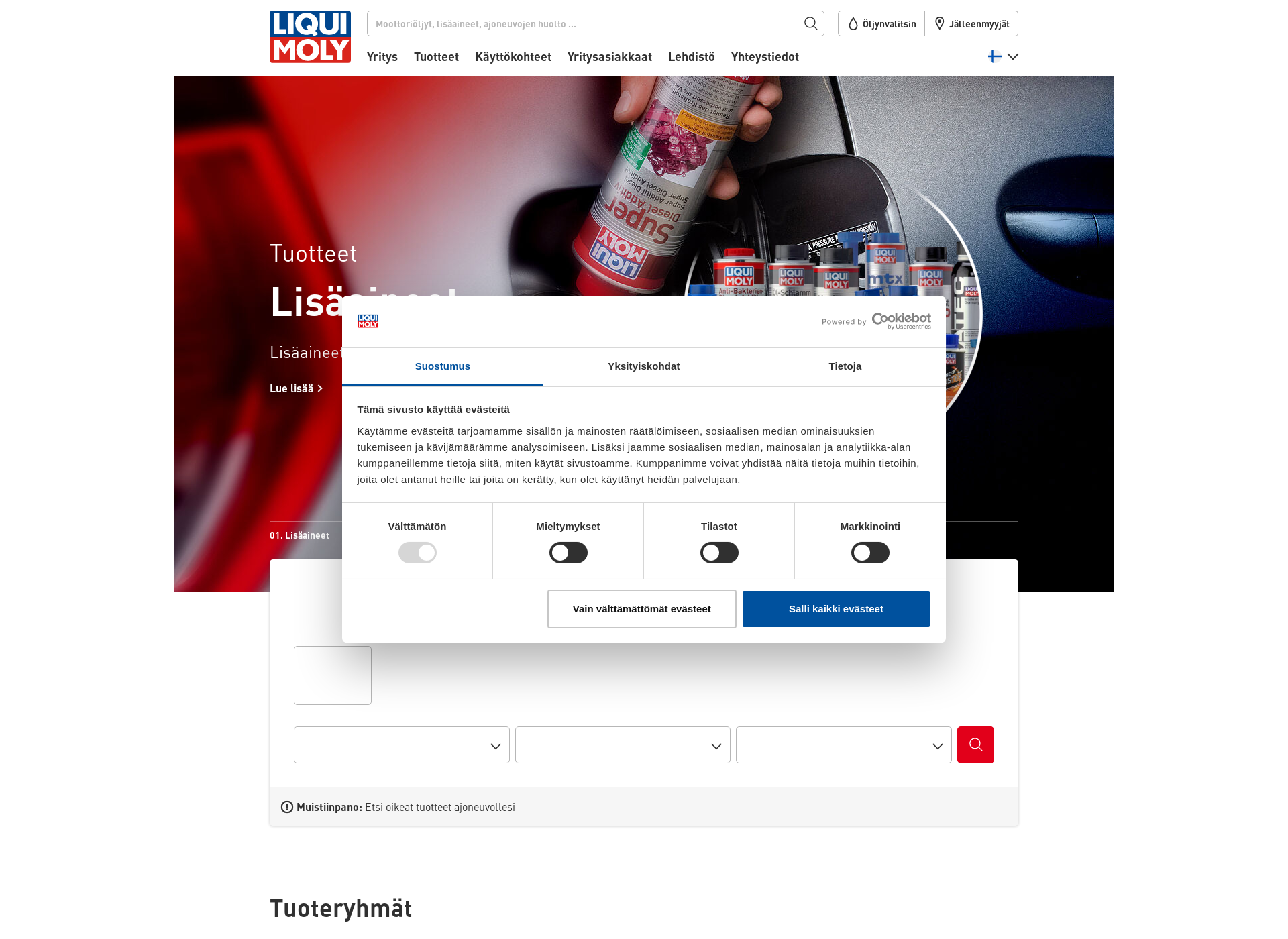 Screenshot for liqui-moly.fi