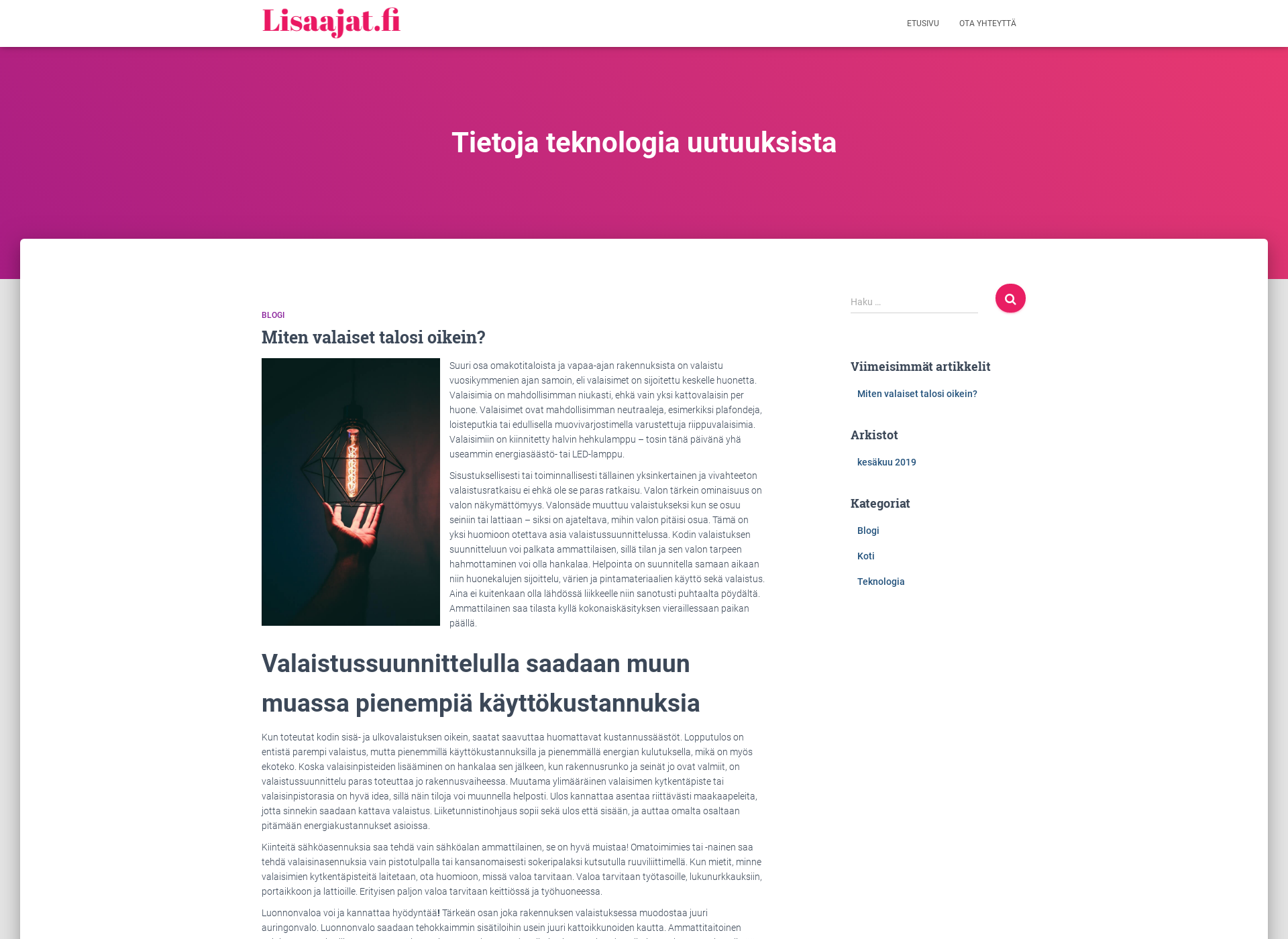 Screenshot for lisaajat.fi