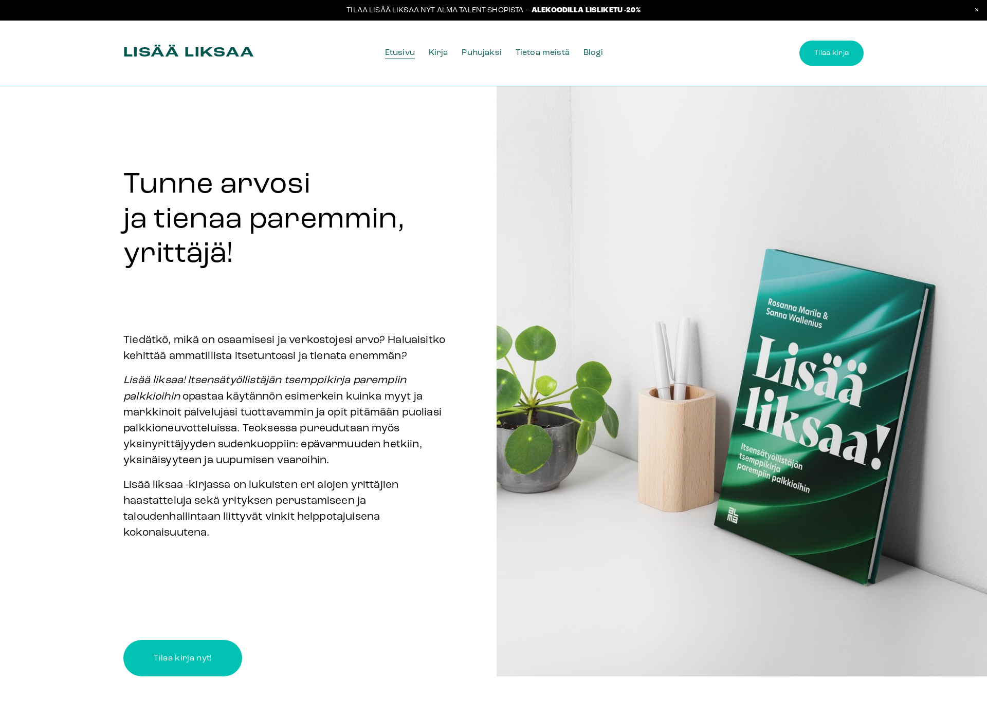 Skärmdump för lisaaliksaa.fi