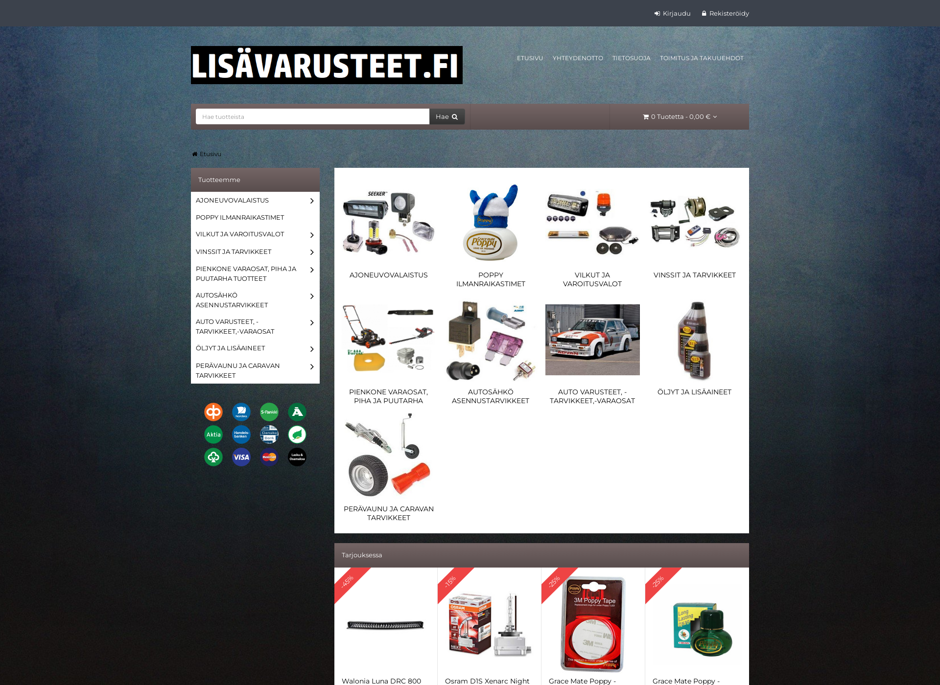 Screenshot for lisavarusteet.fi
