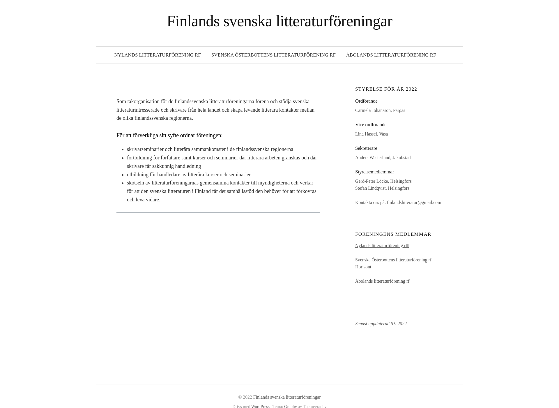 Skärmdump för litteraturforeningarna.fi