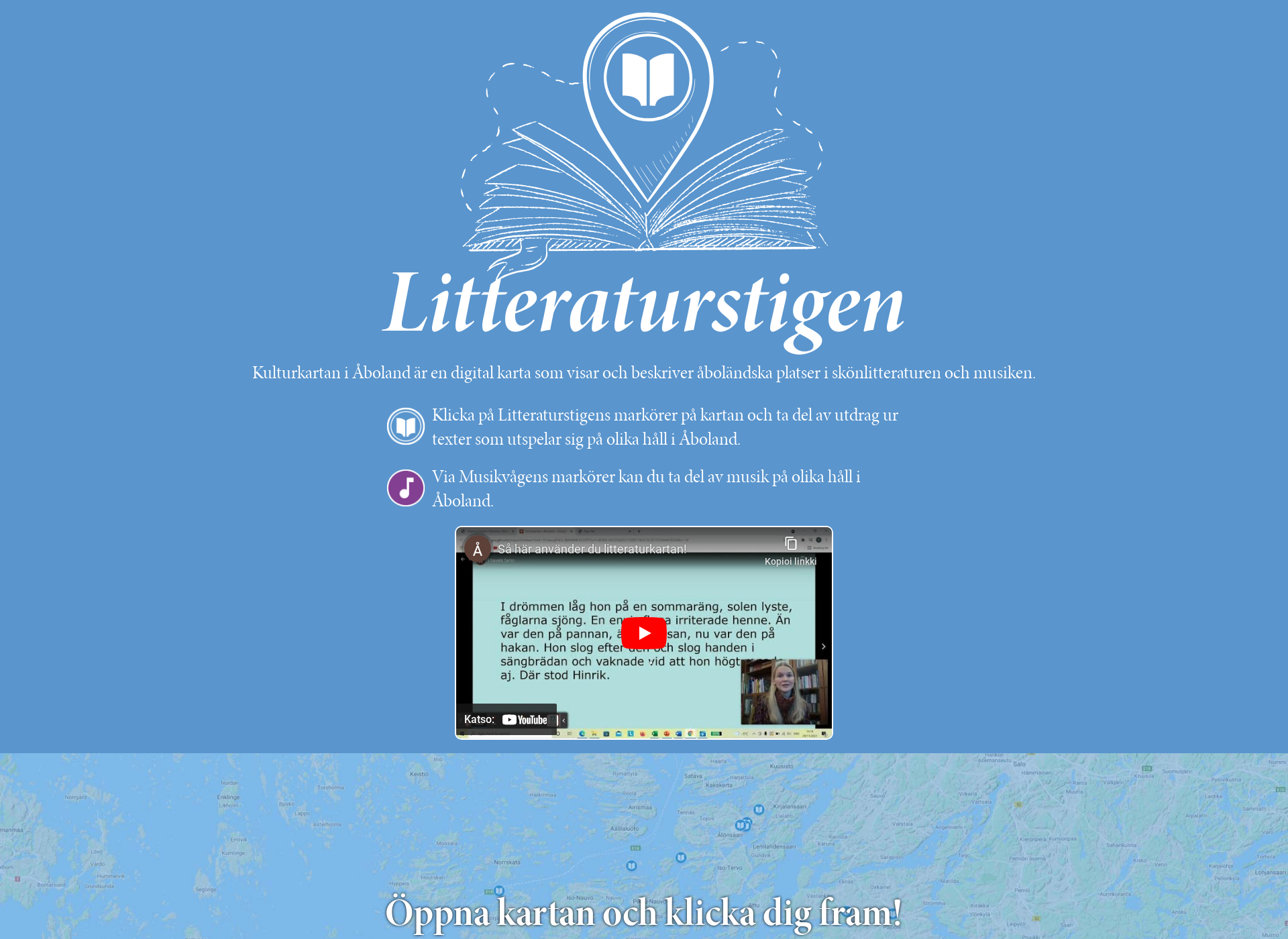 Screenshot for litteraturstigen.fi