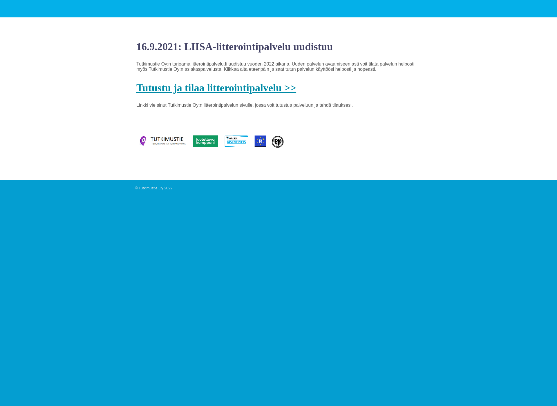 Skärmdump för litterointipalvelu.fi