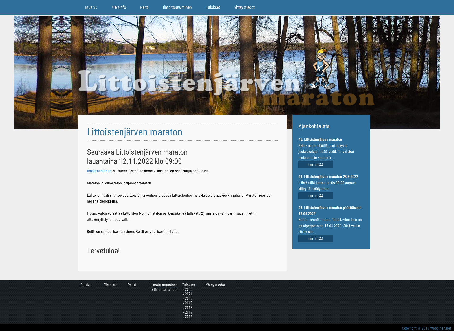 Screenshot for littoistenjärvenmaraton.fi