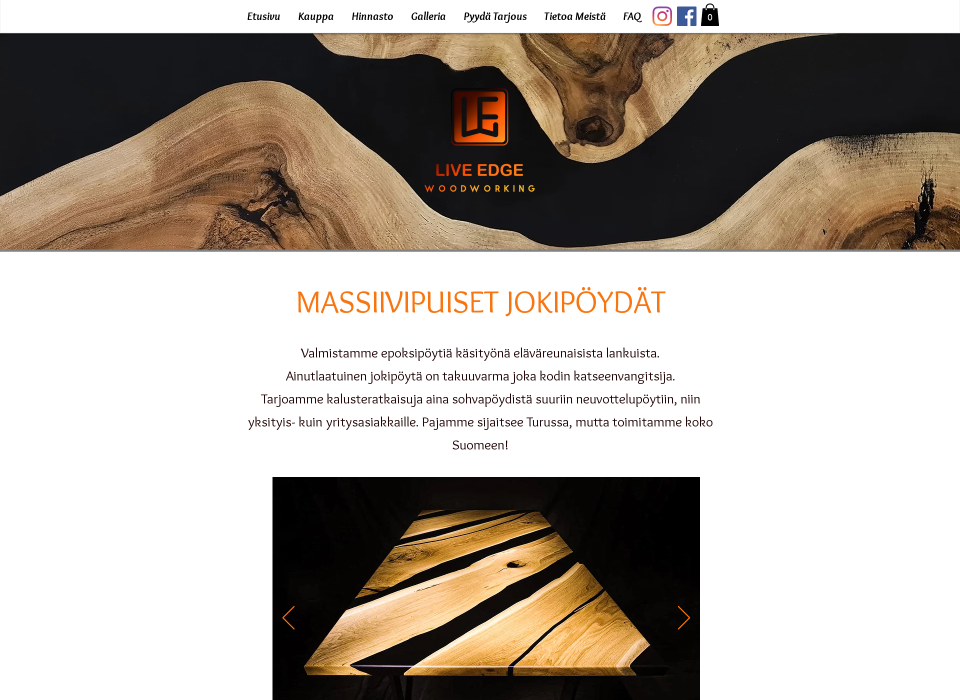 Skärmdump för liveedgewoodworking.fi