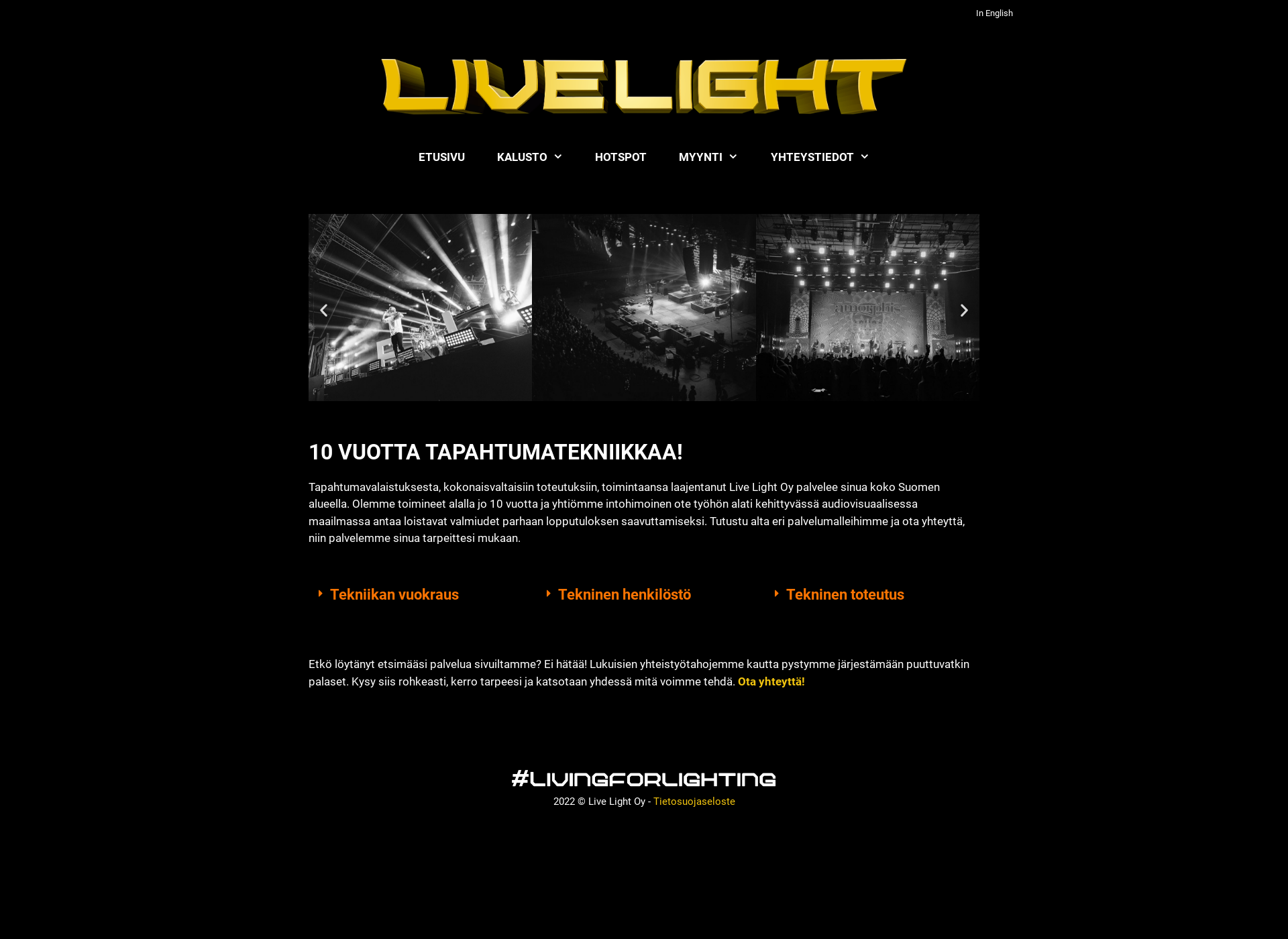 Screenshot for livelight.fi