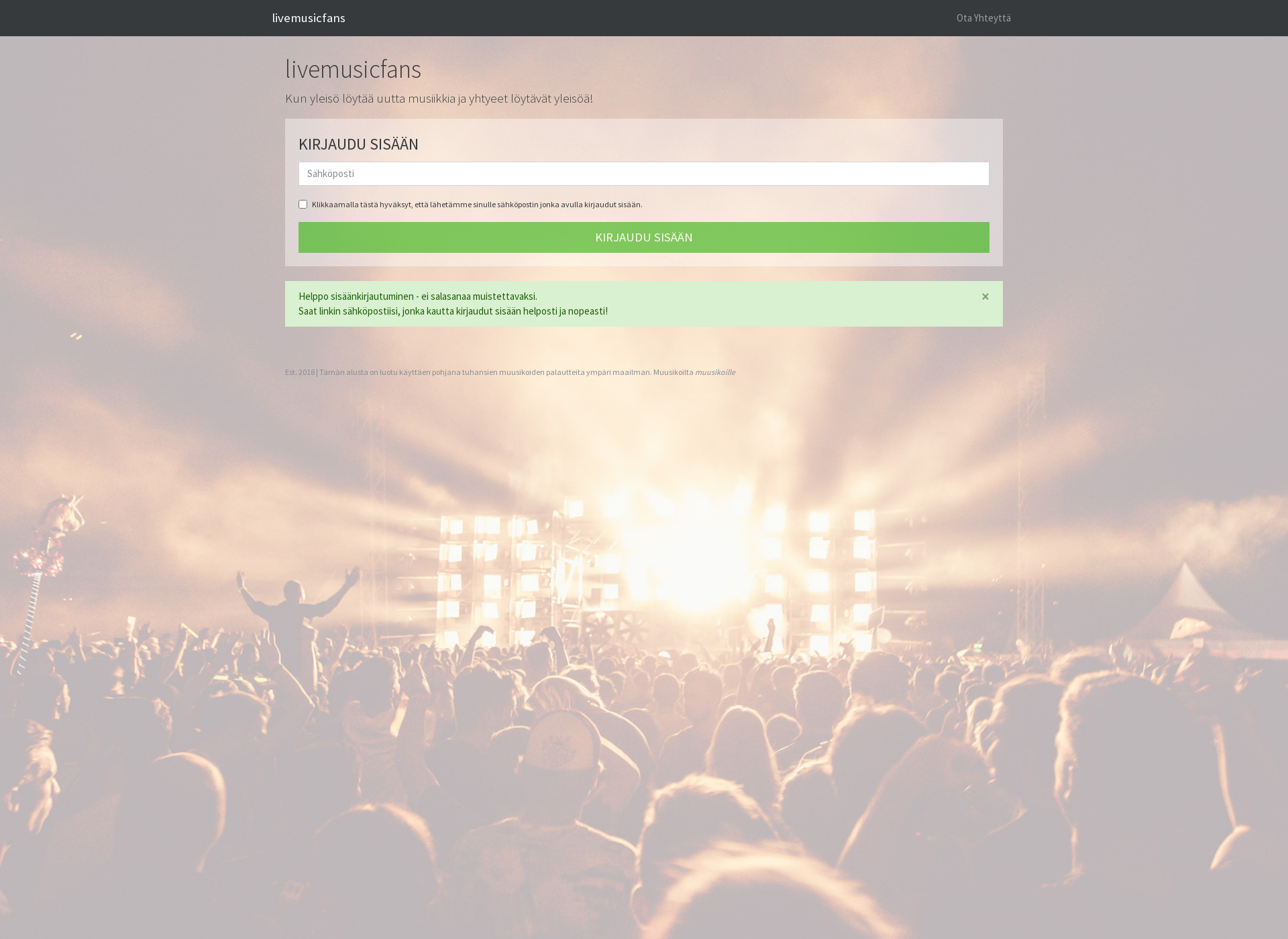 Screenshot for livemusicfans.fi