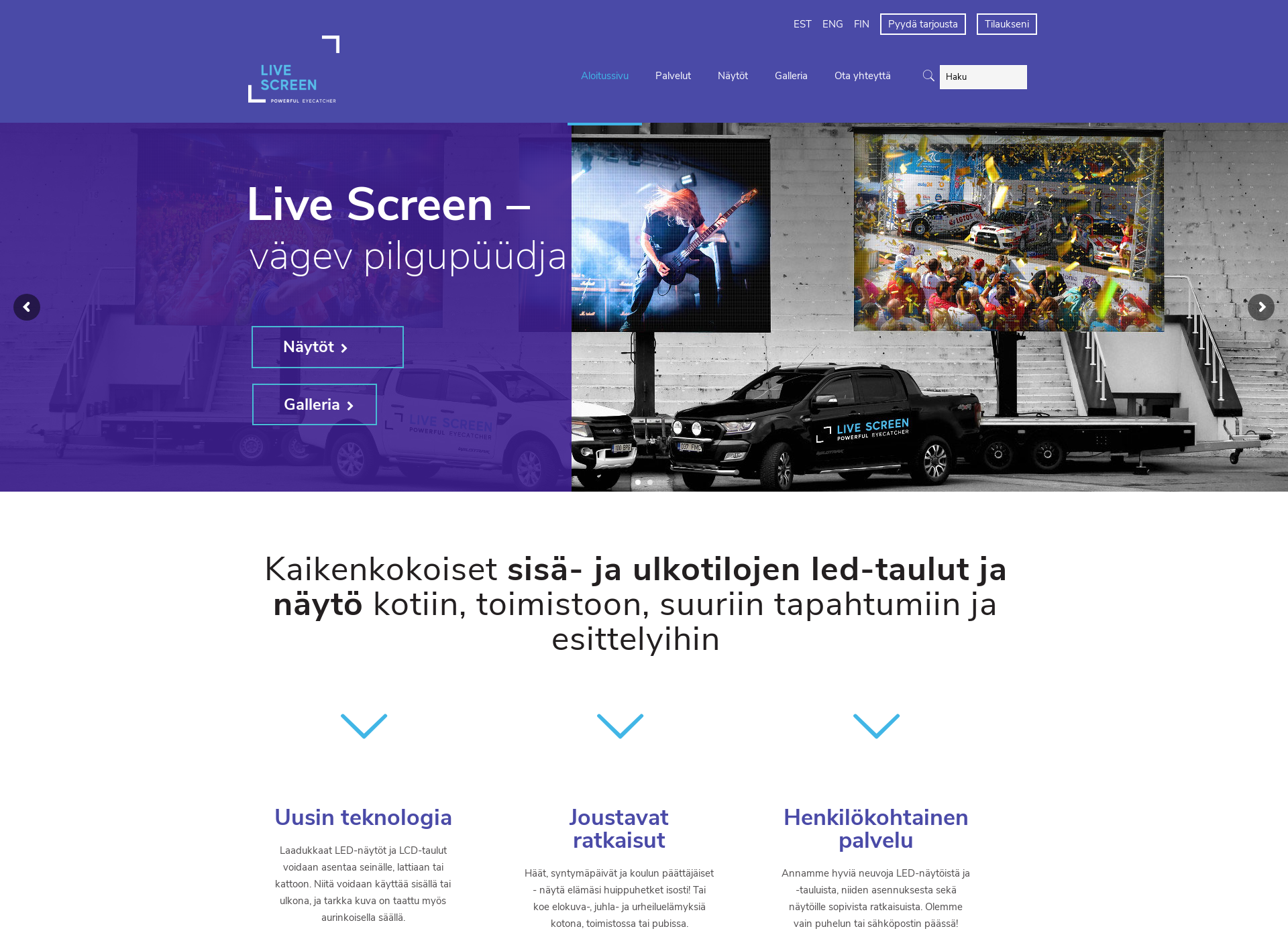 Skärmdump för livescreen.fi
