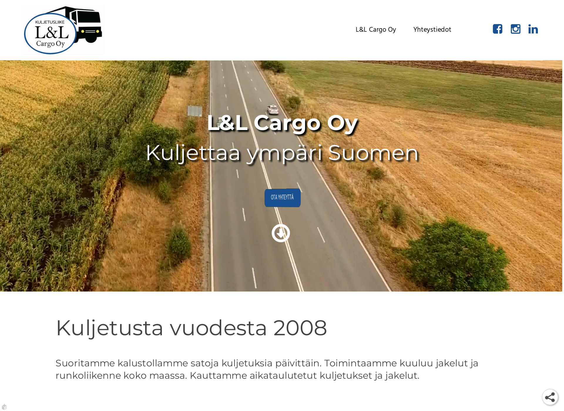 Skärmdump för llcargo.fi