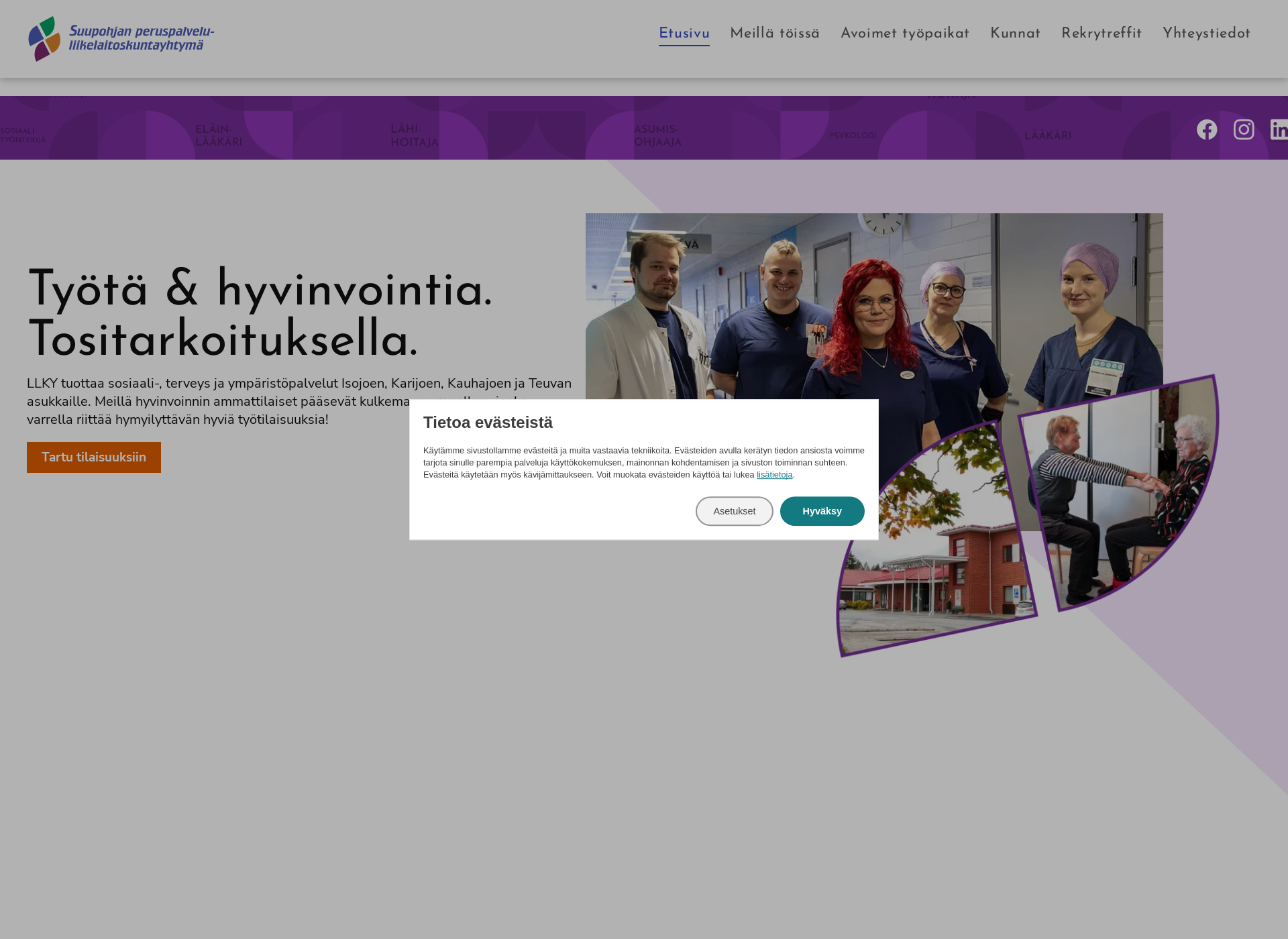 Skärmdump för llkyrekry.fi