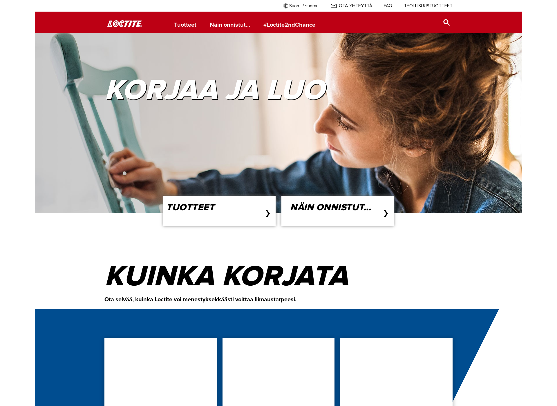 Skärmdump för loctiteliima.fi