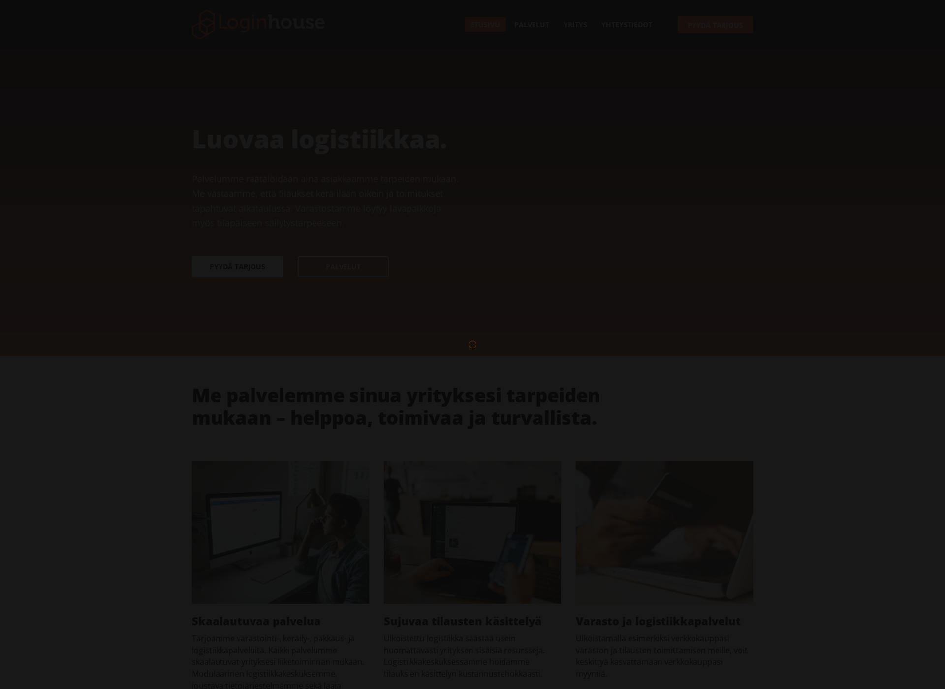 Skärmdump för loginhouse.fi