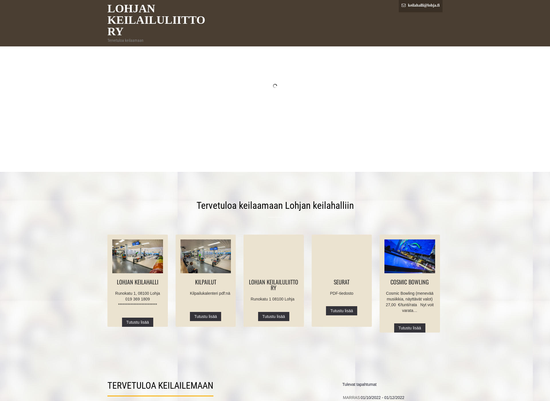 Skärmdump för lohjankeilailuliitto.fi