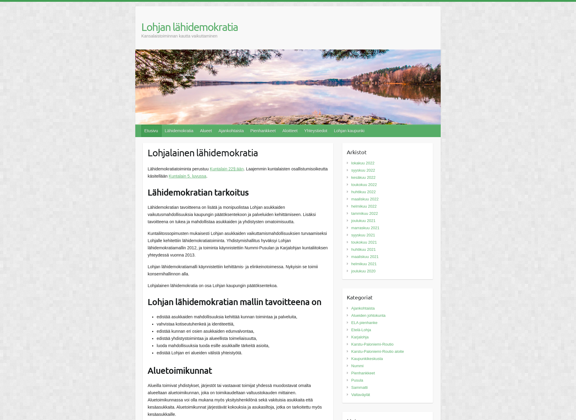 Screenshot for lohjanlahidemokratia.fi