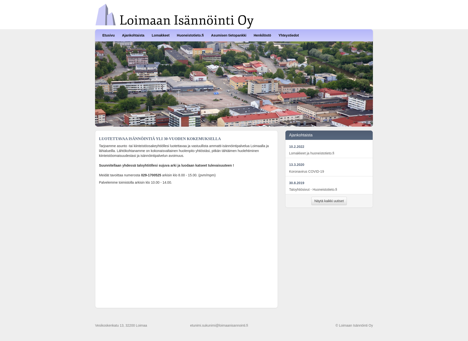 Skärmdump för loimaanisannointi.fi