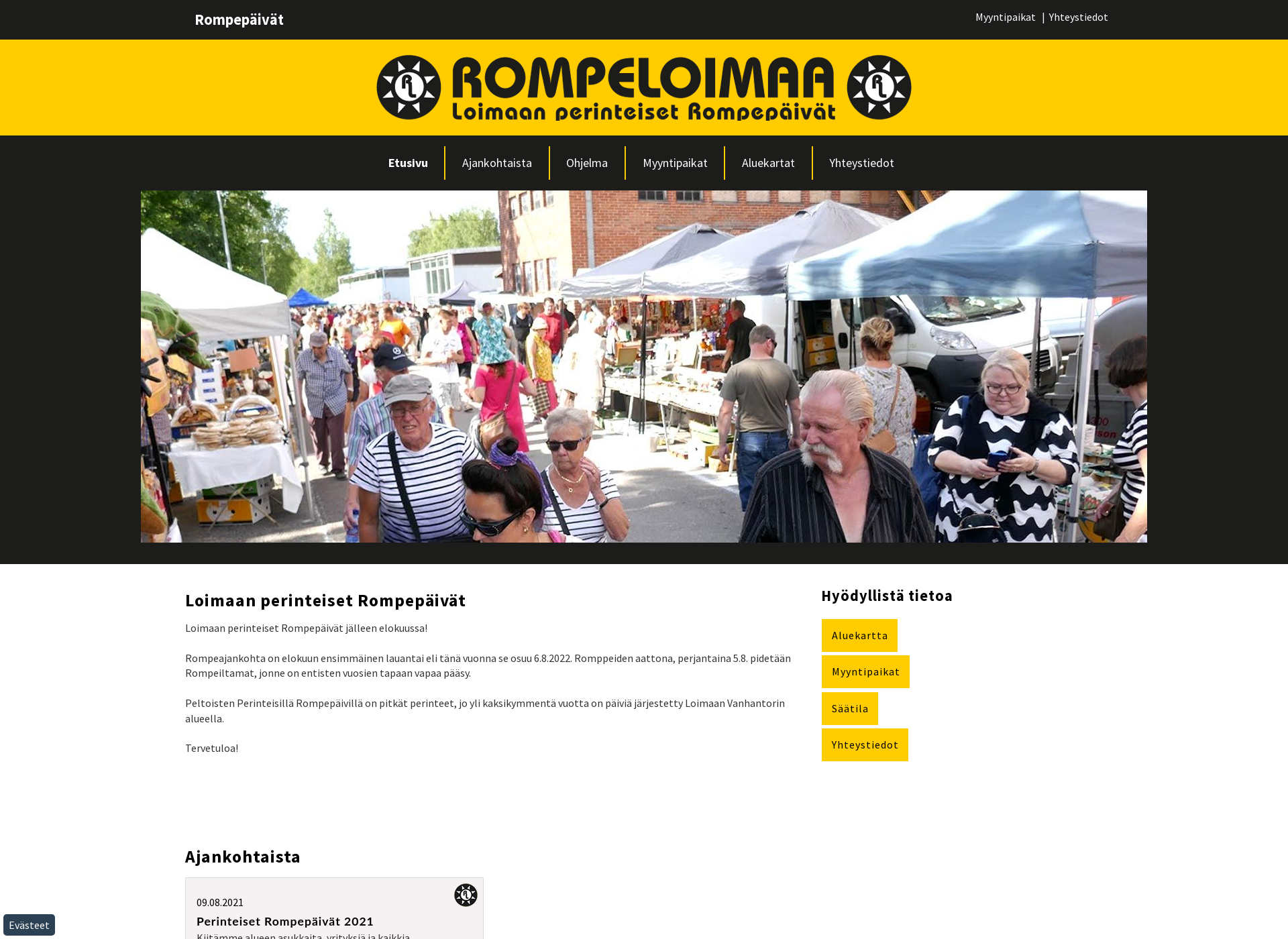 Screenshot for loimaanrompepaivat.fi