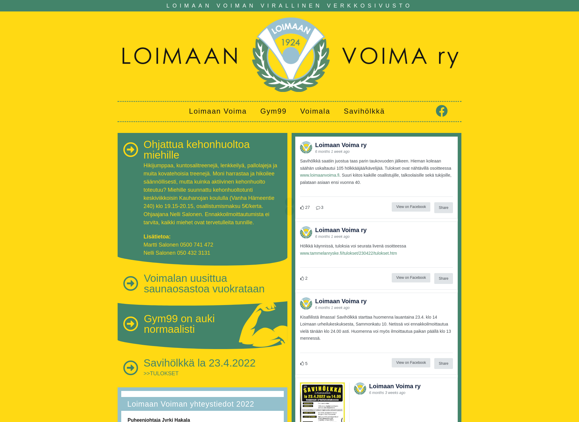 Skärmdump för loimaanvoima.fi