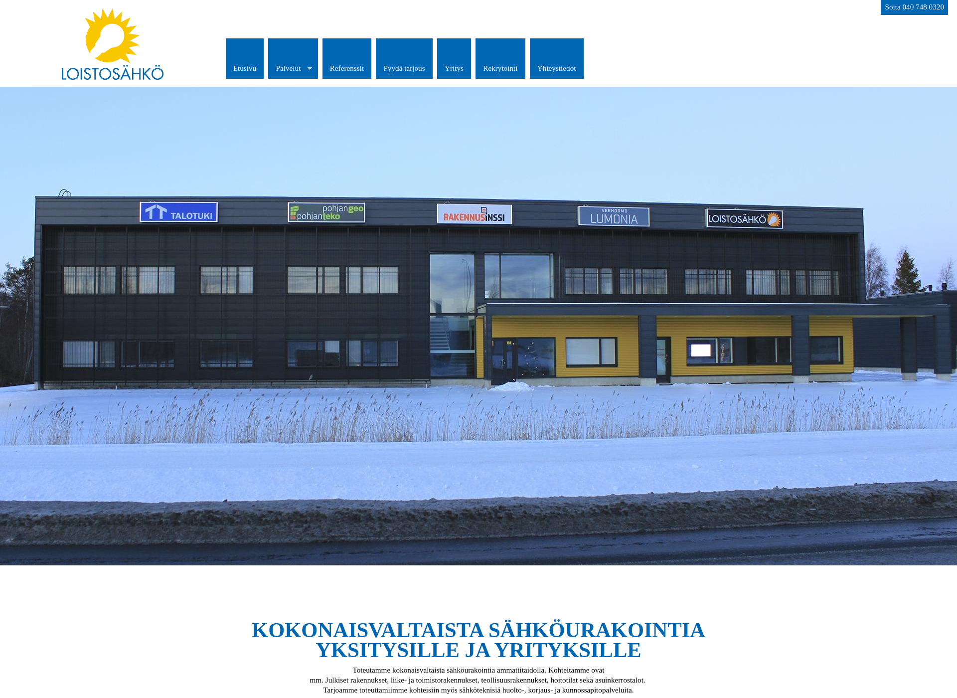 Skärmdump för loistosahko.fi