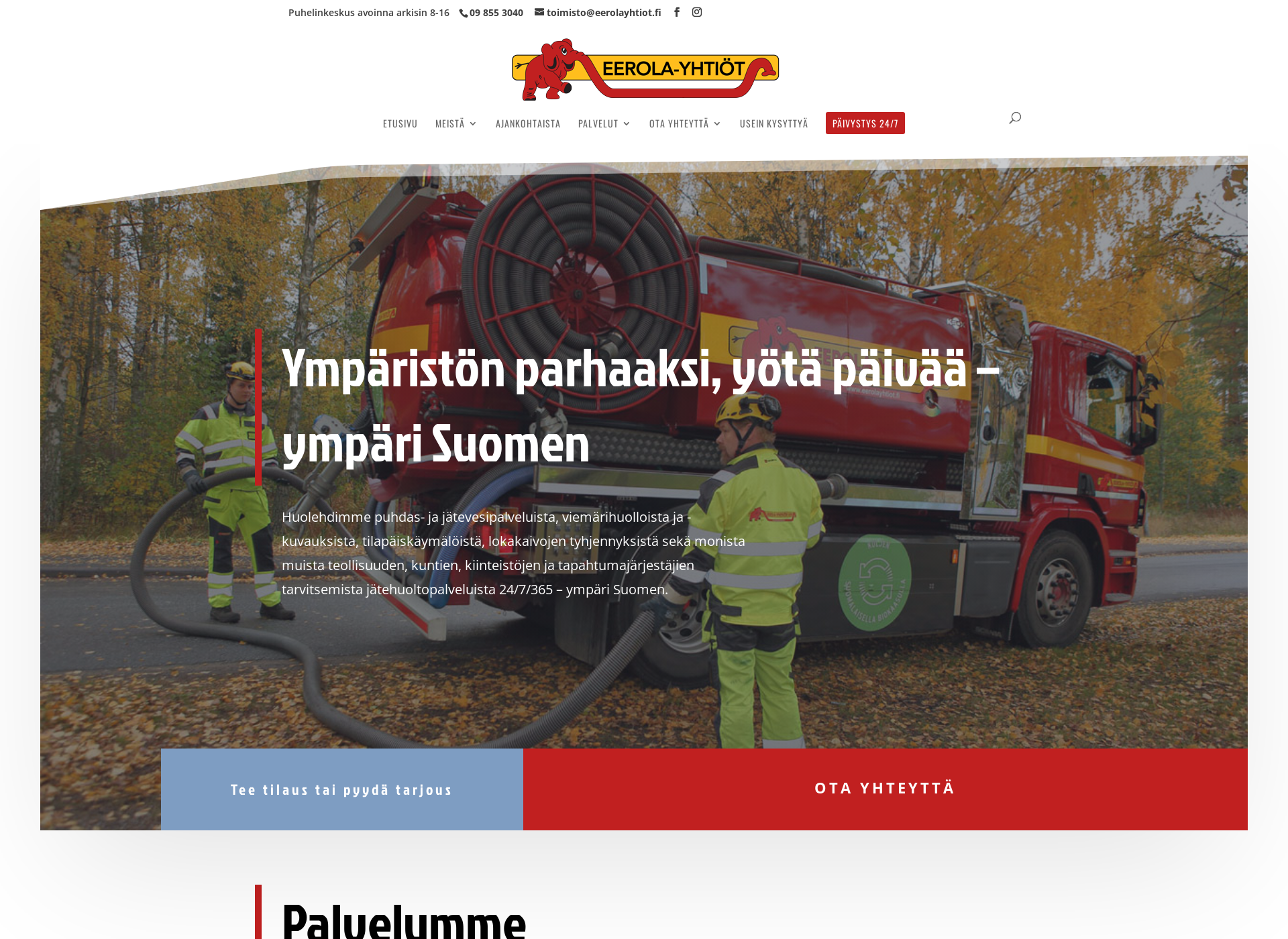 Skärmdump för lokapalvelueerola.fi