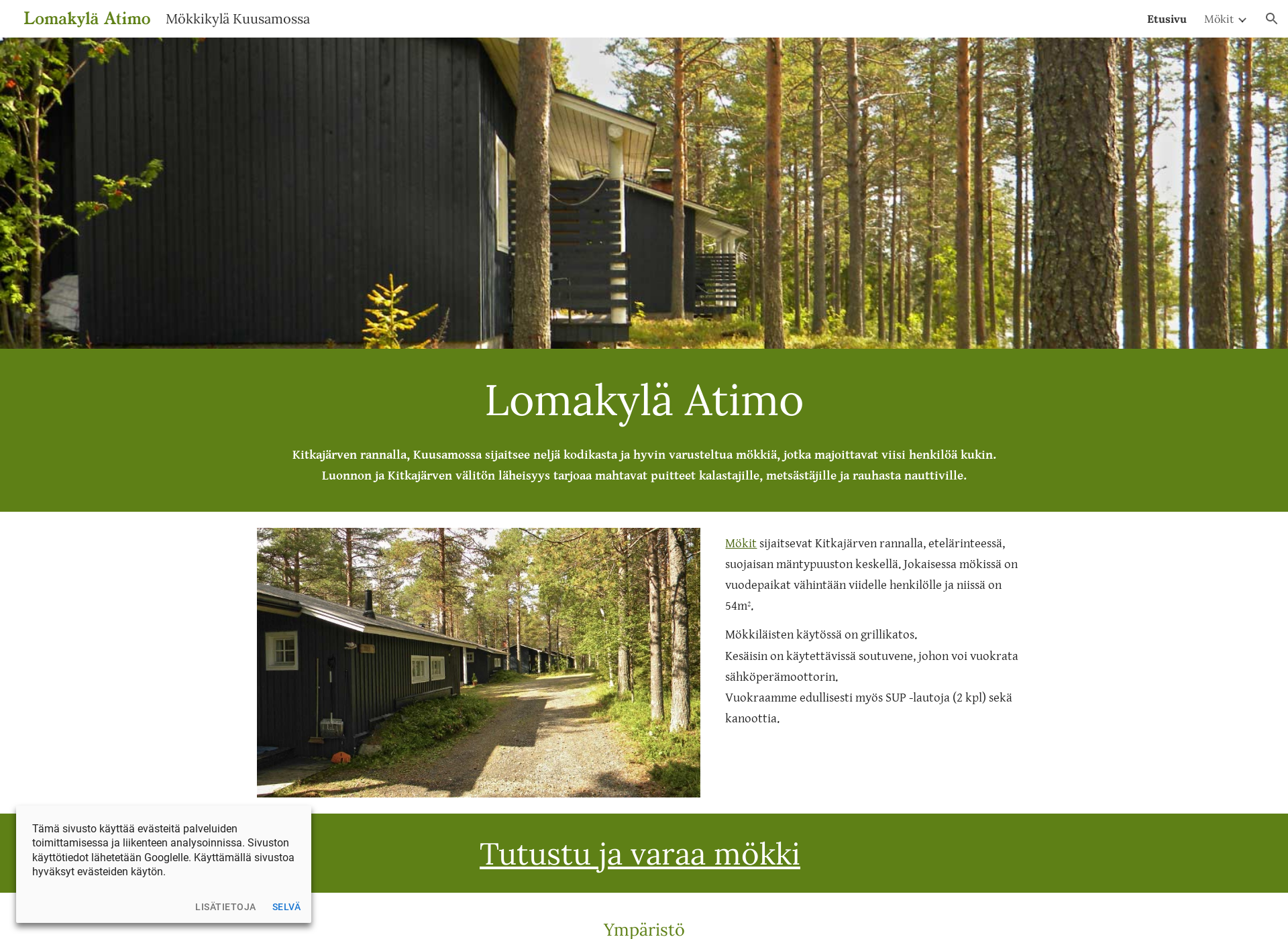 Skärmdump för lomakylaatimo.fi