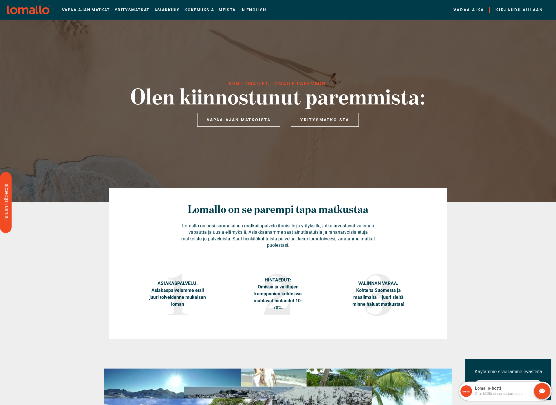 Skärmdump för lomallo.fi