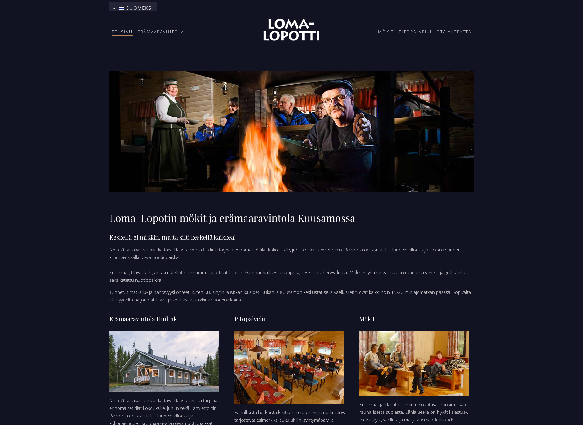 Skärmdump för lomalopotti.fi